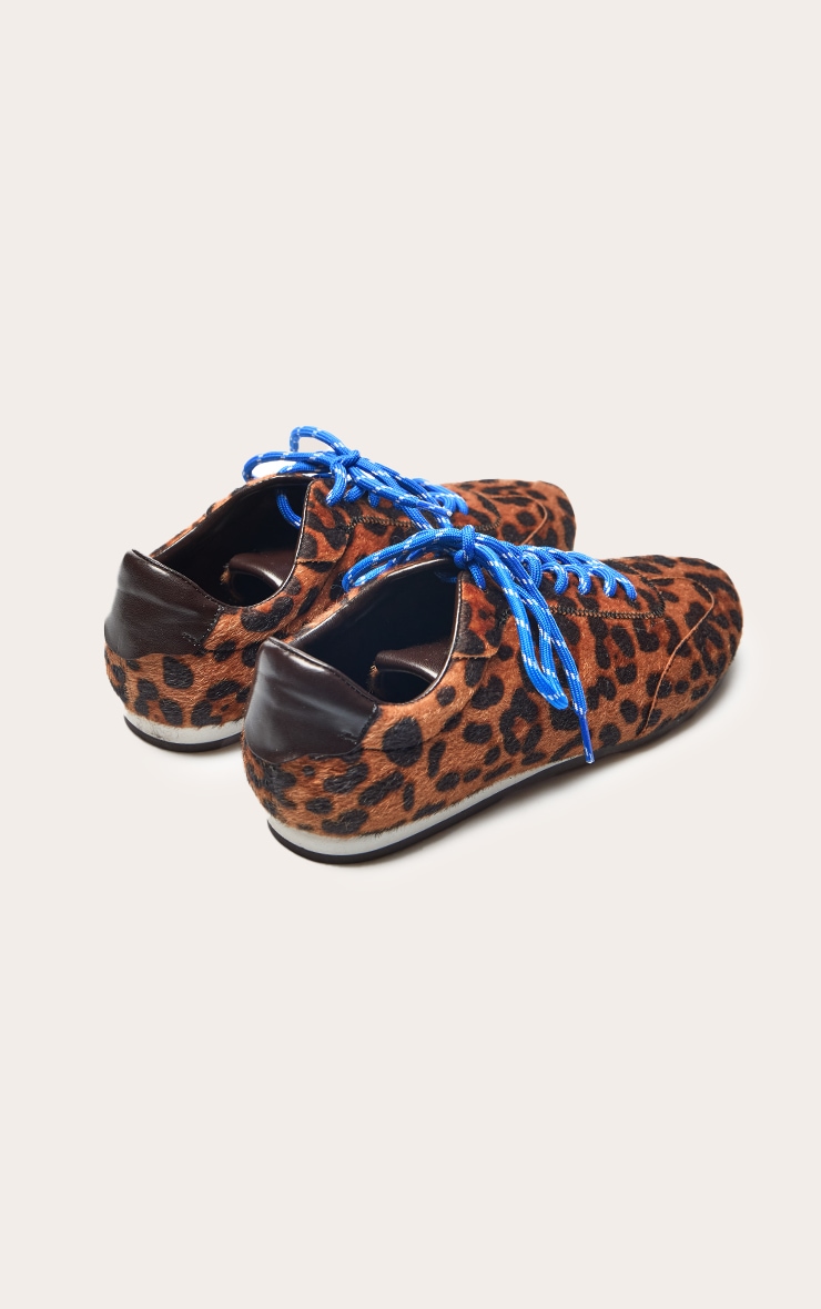 Leopard Pony Hair Contrast Lace Sneakers image 4