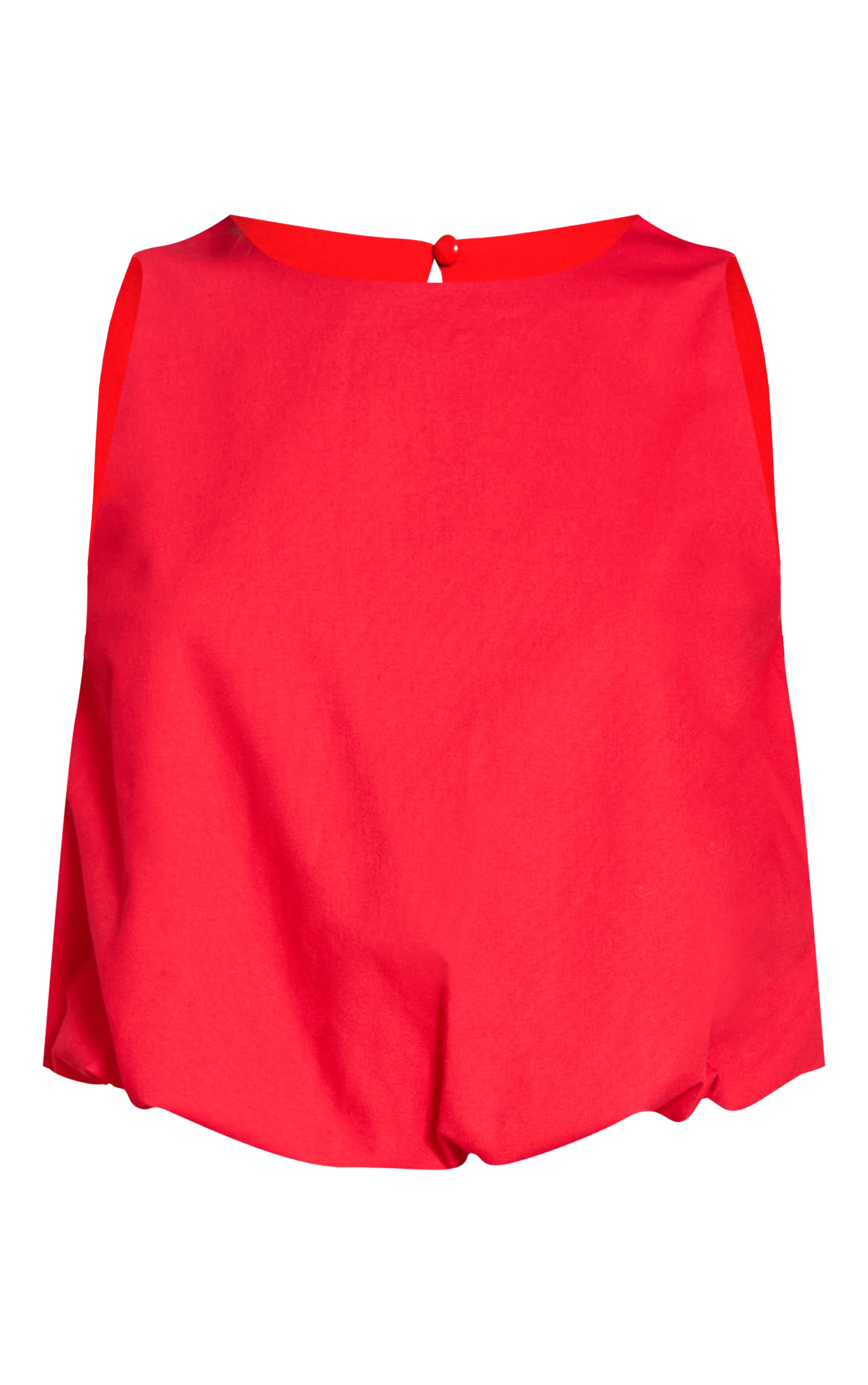 Red Woven Bubble Hem Top image 5
