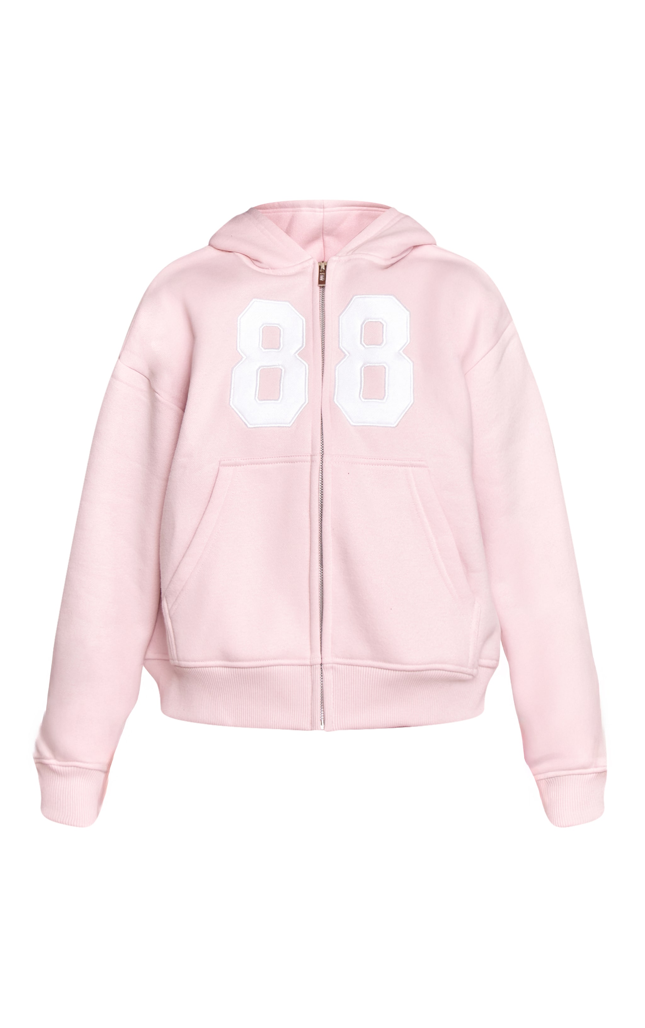 Petite Baby Pink Graphic Zip Up Hoodie image 5
