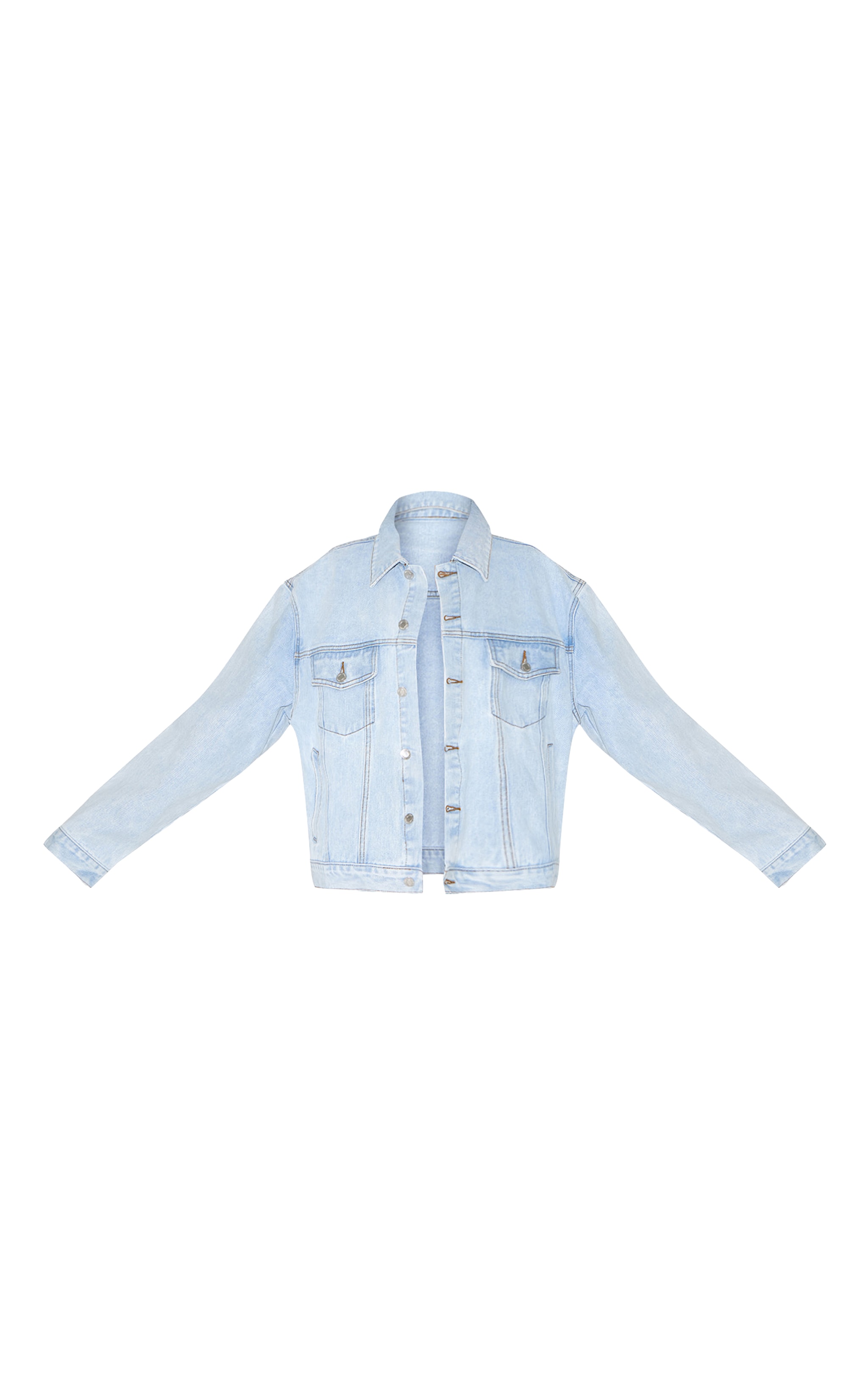 Light Blue Wash Oversized Classic Denim Jacket image 5