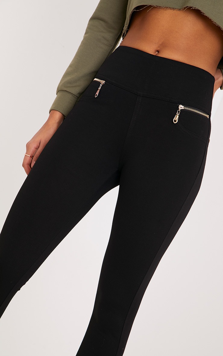 skinny zip trousers