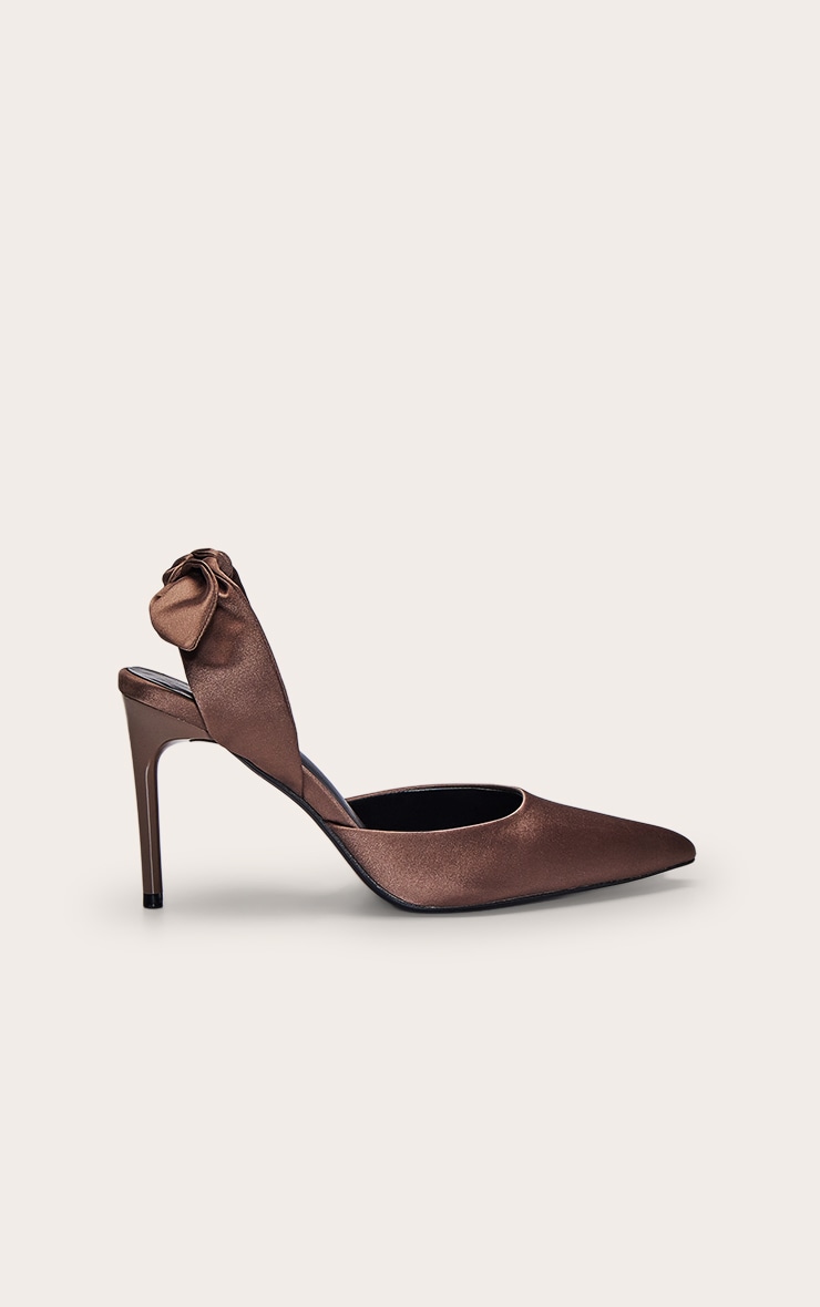 Mocha Mousse Bow Fastening Sling Back image 2
