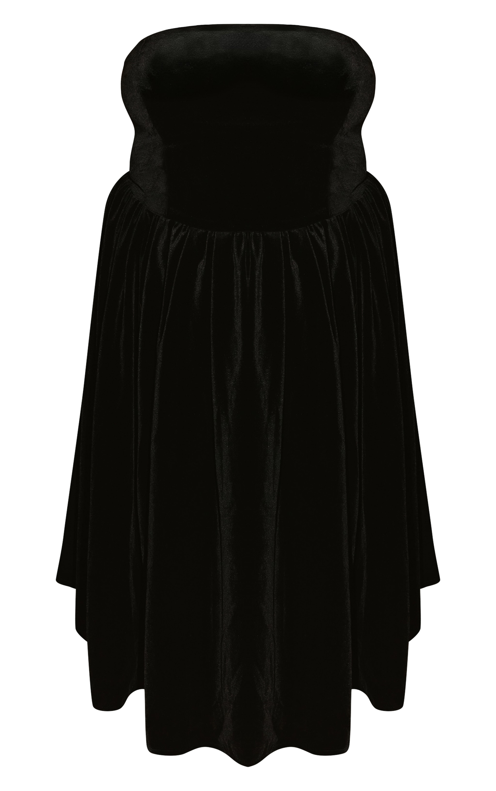 Plus Robe bustier longue droite en velours noir image 6