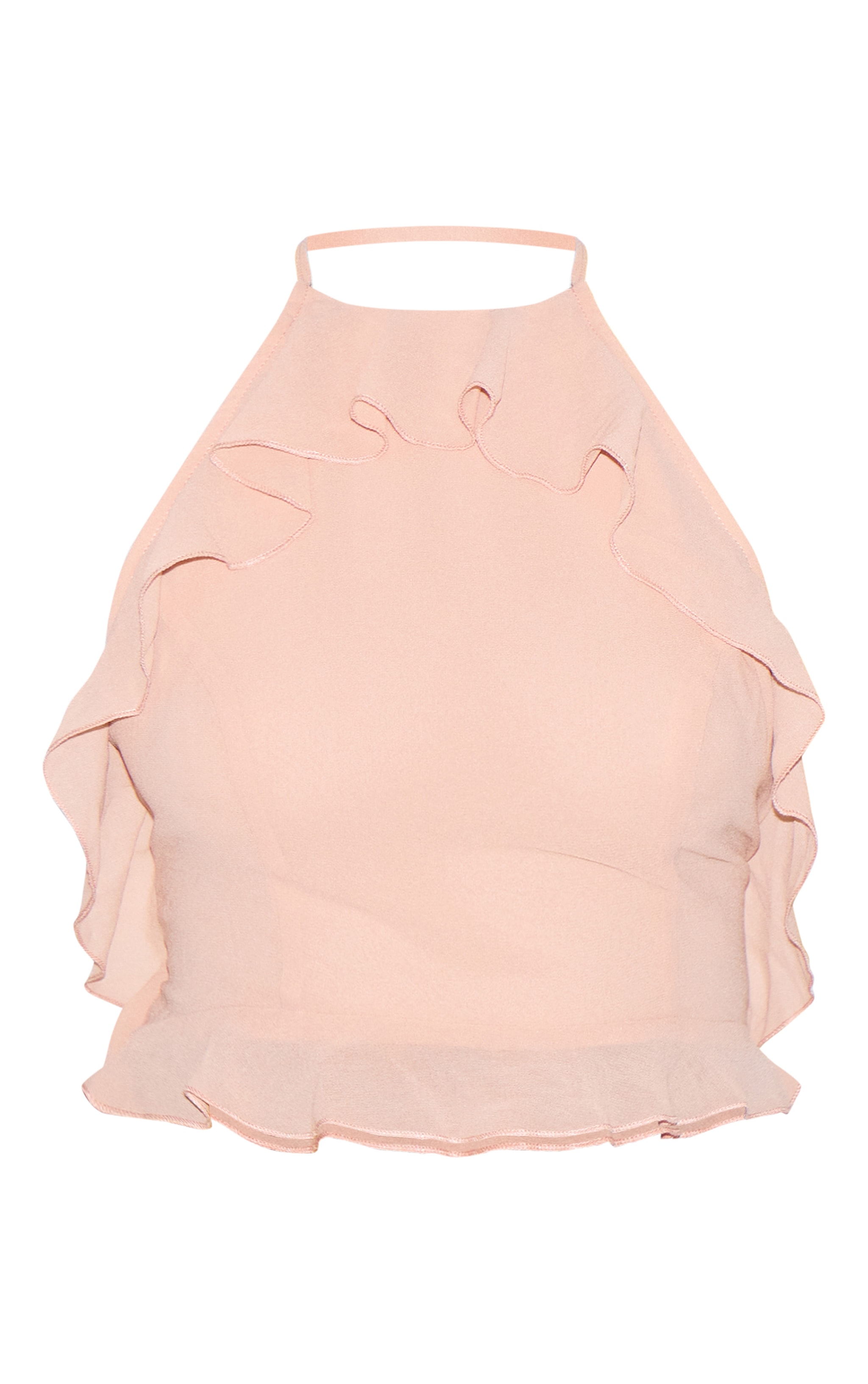 Blush Halterneck Frill Cut Out Shift Dress image 5