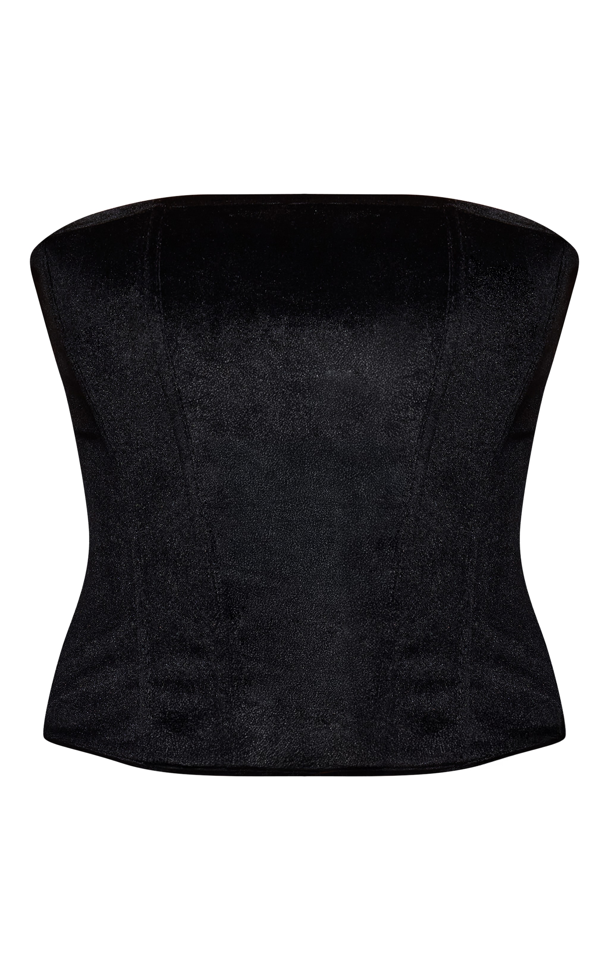 Corset en velours noir à lacets et lisérés structurants image 5