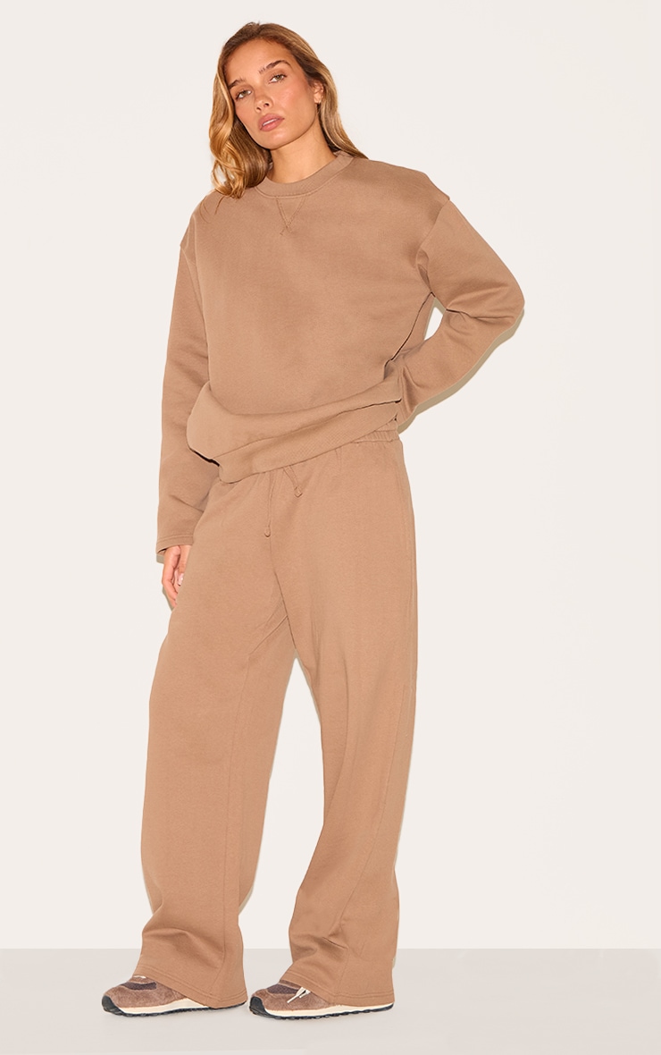 Taupe Premium Oversized Crew Neck Sweatshirt image 3