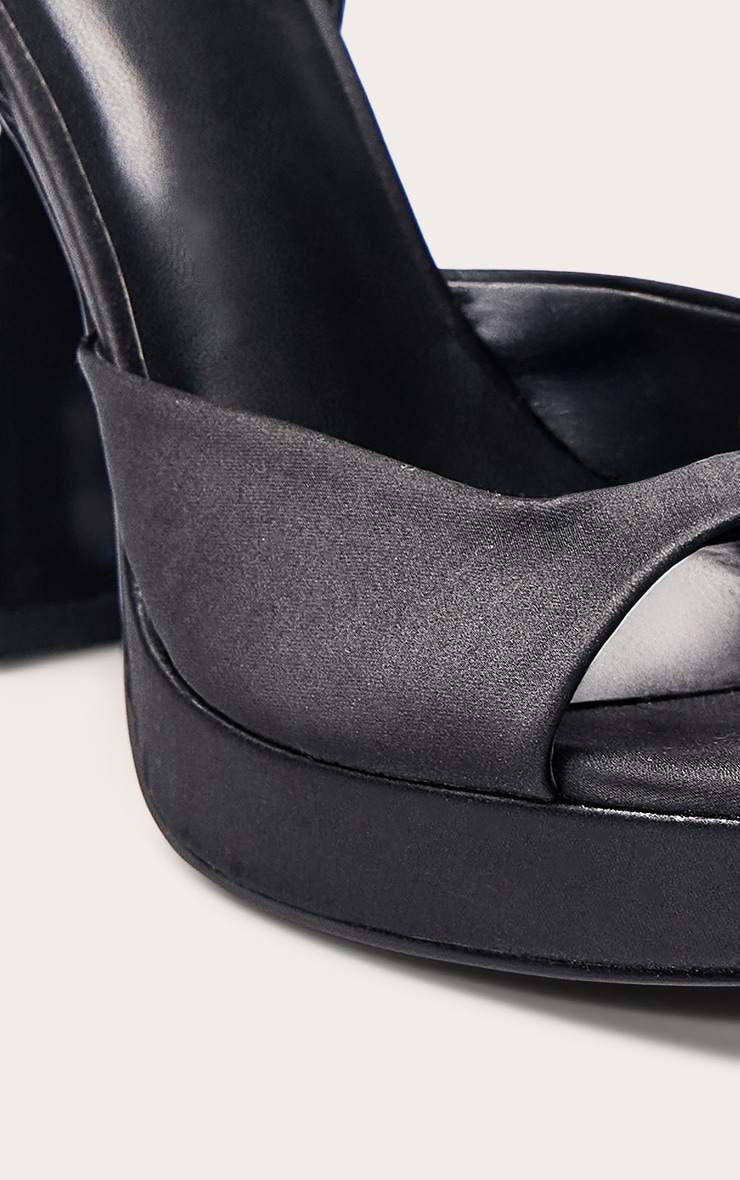 Black Satin Platform Heel image 5