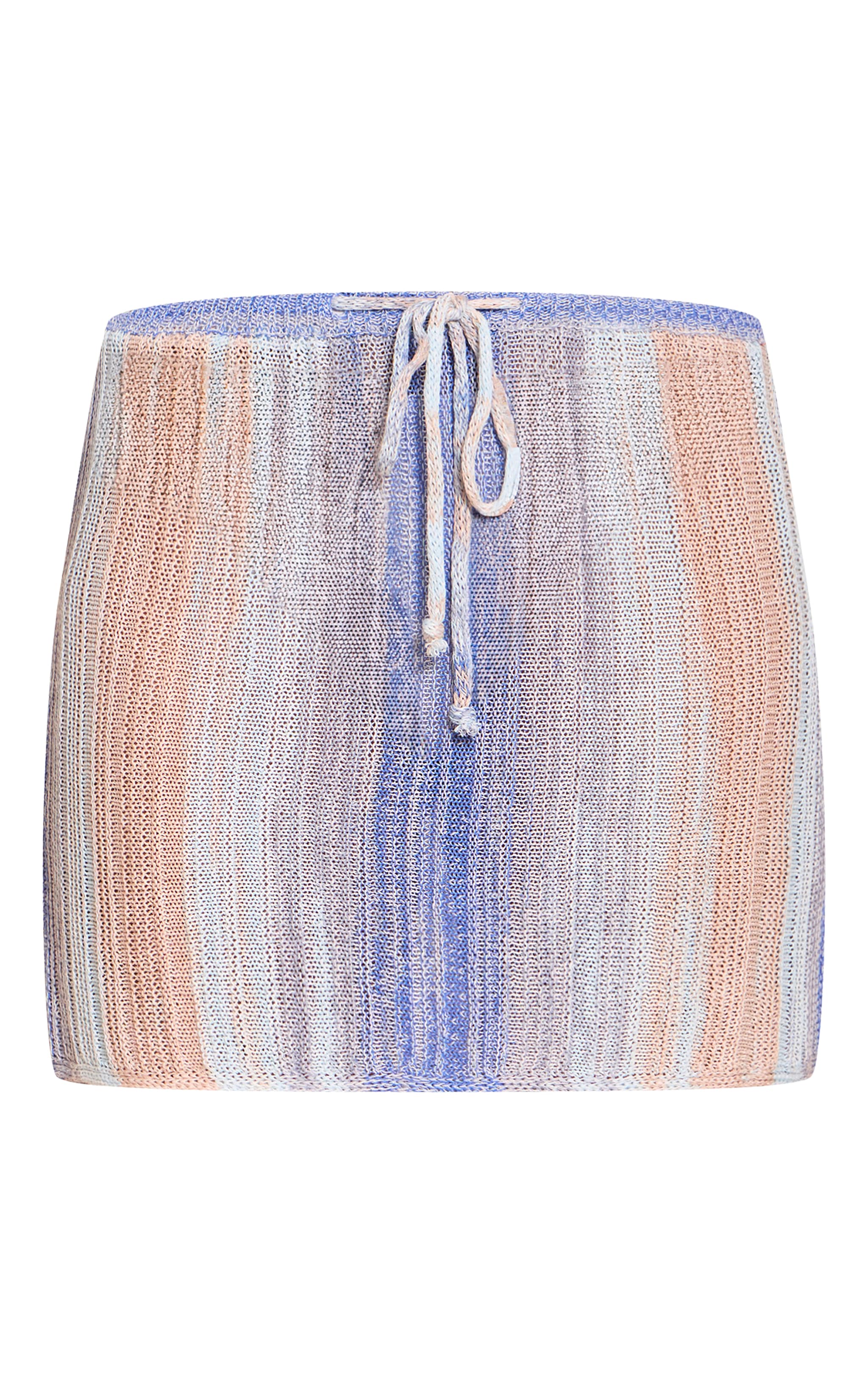 Petite Mini-jupe en maille tricot bleue à rayures image 6