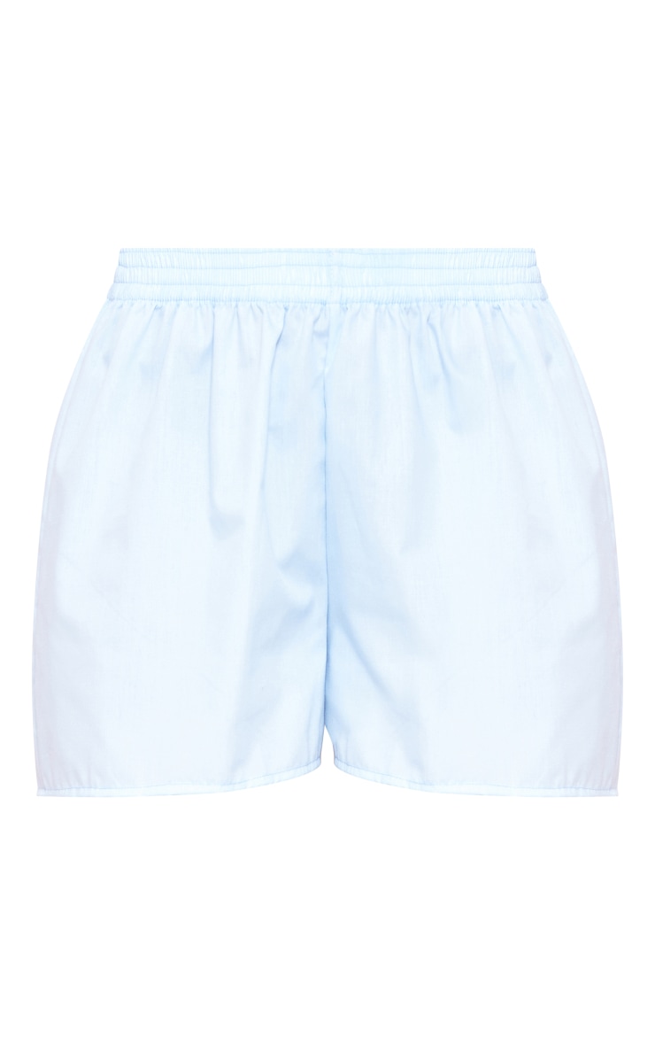 Pale Blue Cotton Poplin Oversized Shorts image 6