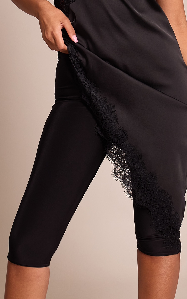 Black Double Layer Slinky Capri's image 4