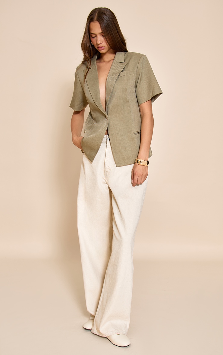 Sage Shortsleeve Boxy Single Breasted Blazer | Outerwear