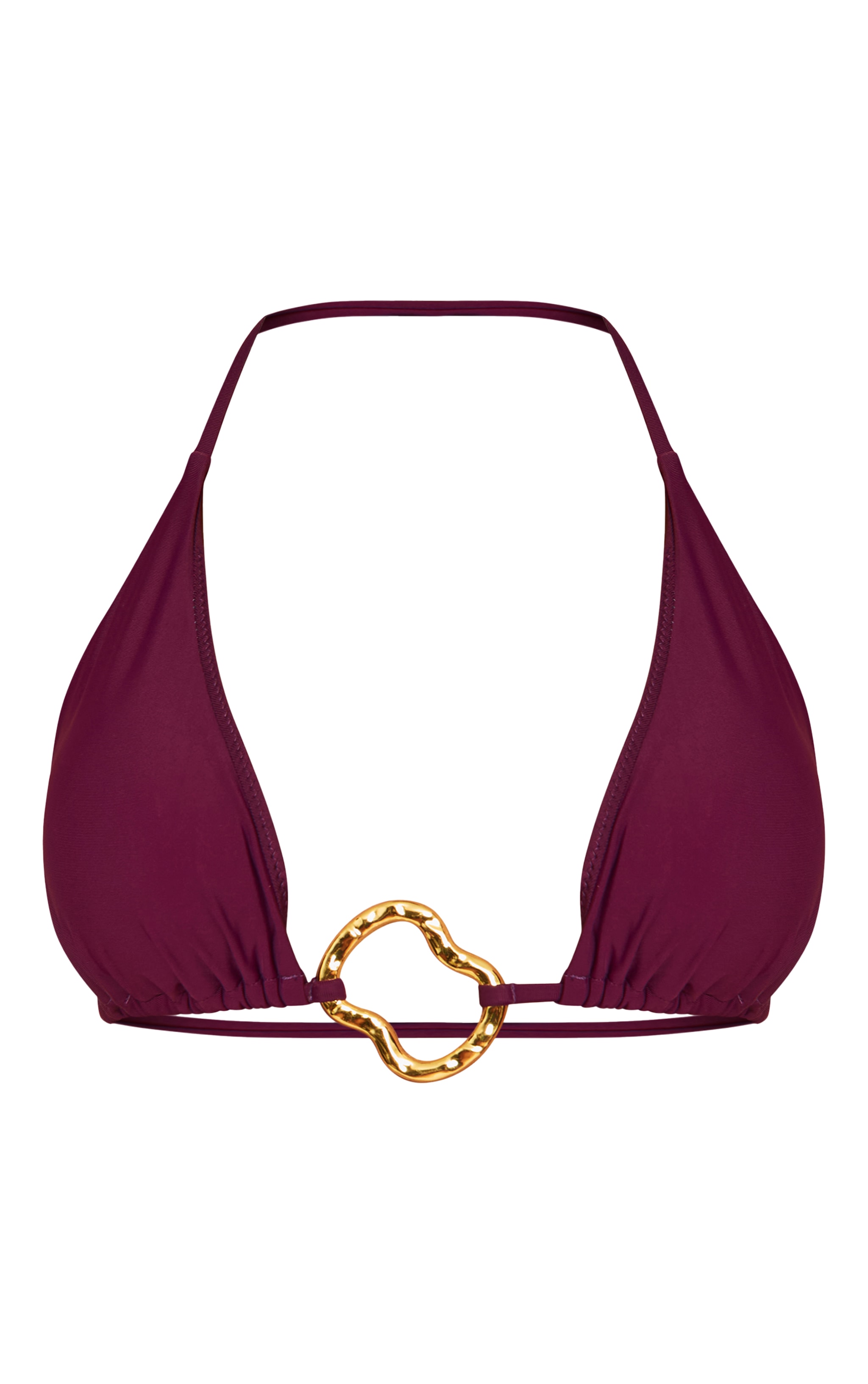 Purple Trim Detail Triangle Bikini Top image 5