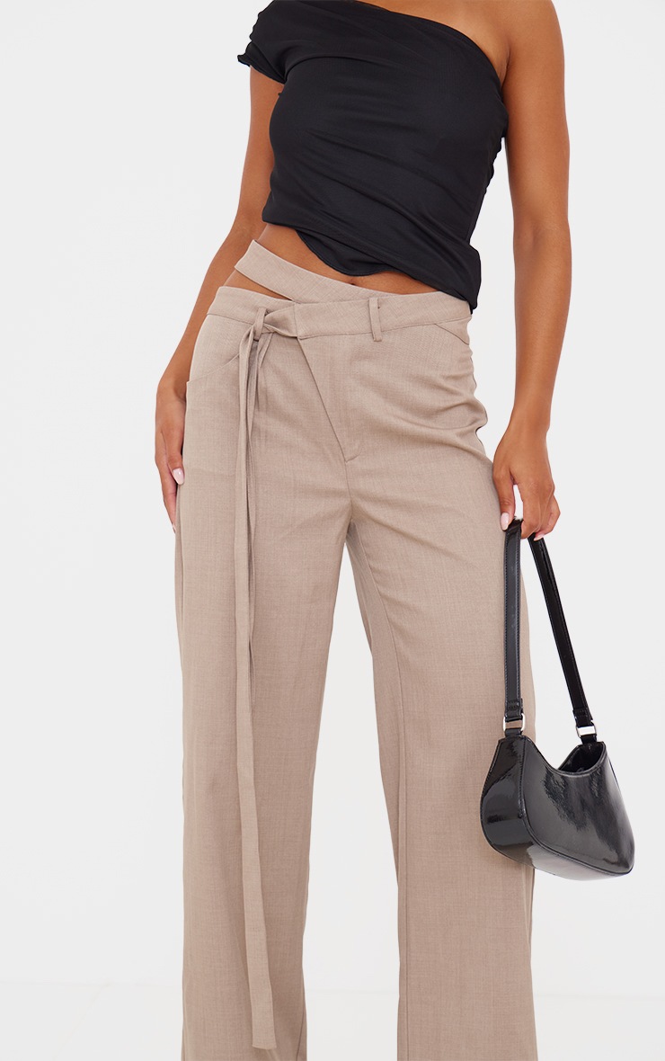 TAUPE ELASTIC WAIST MODAL PANT