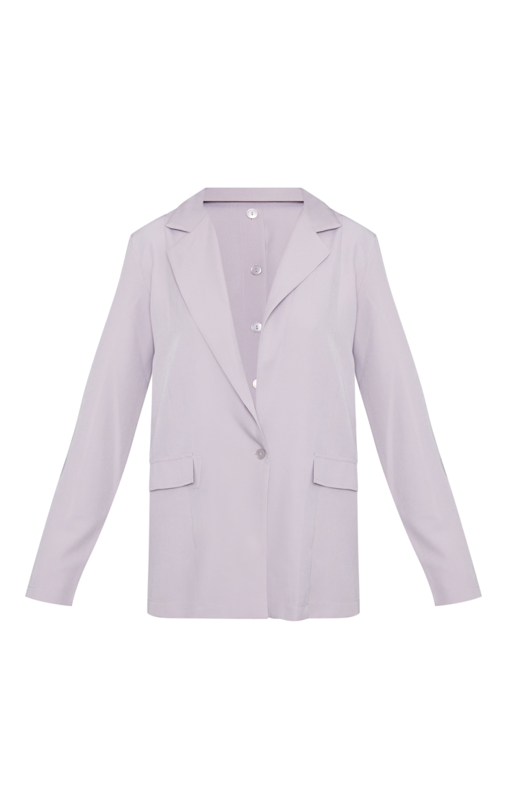 Tall Grey Oversized Blazer With Button Detailing image 5