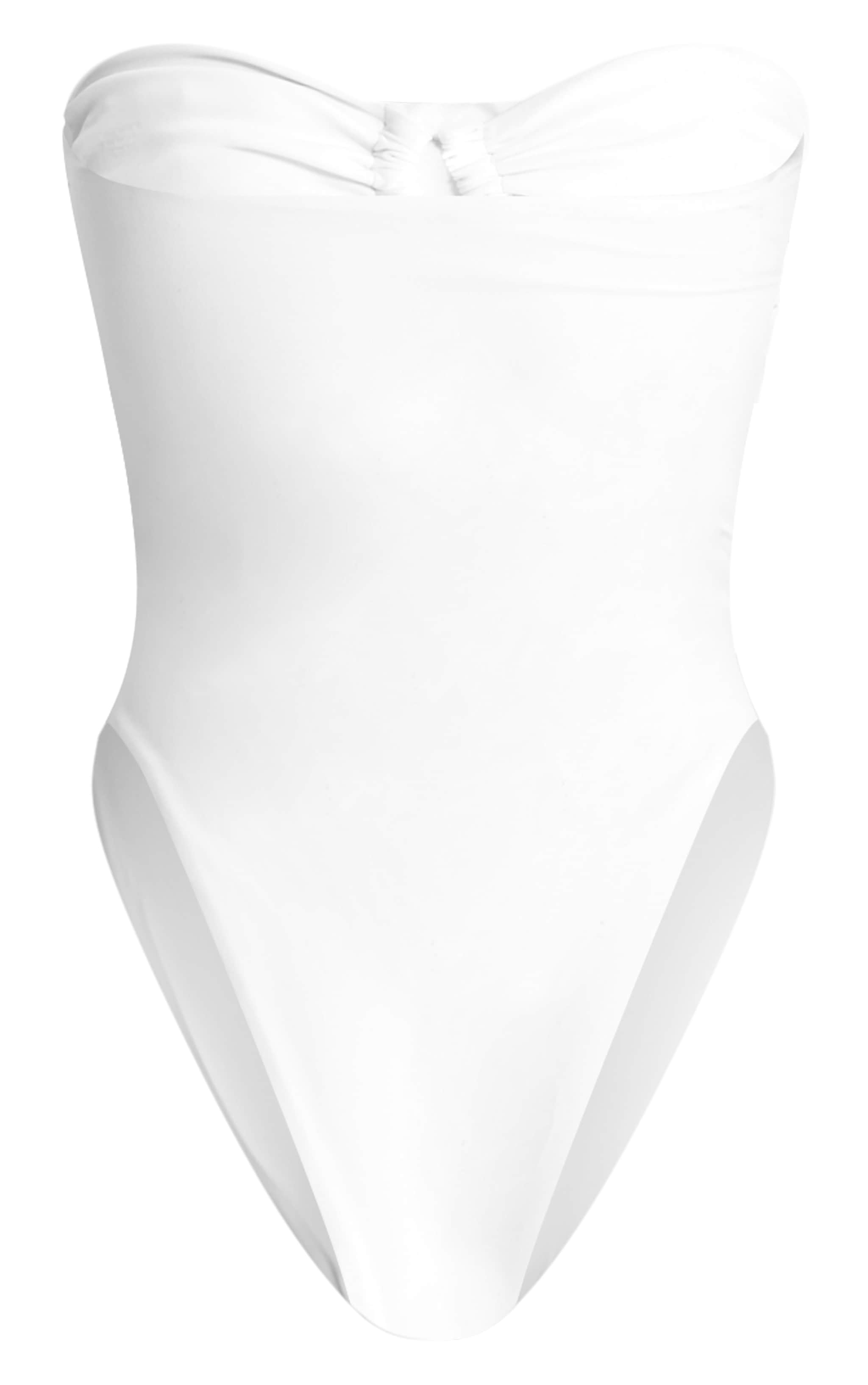 White Resin Trim Bandeau Swimsuit image 6