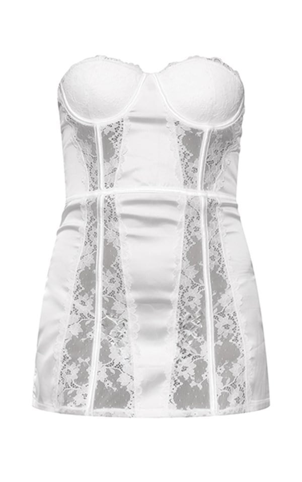 White Satin Angel Lingerie Slip Dress