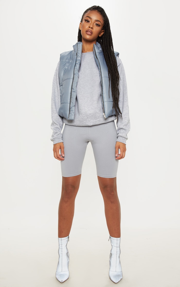 Space Grey Cotton Stretch Bike Shorts