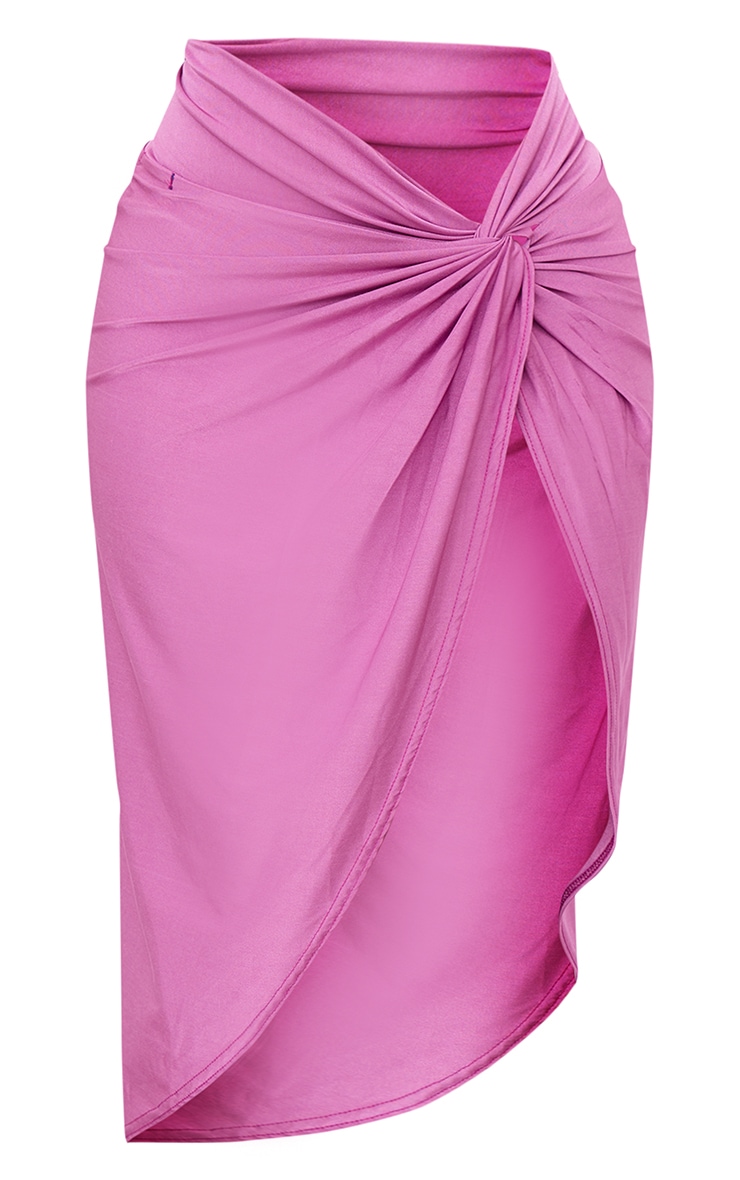 Petite Purple Disco Midi Twist Skirt image 5