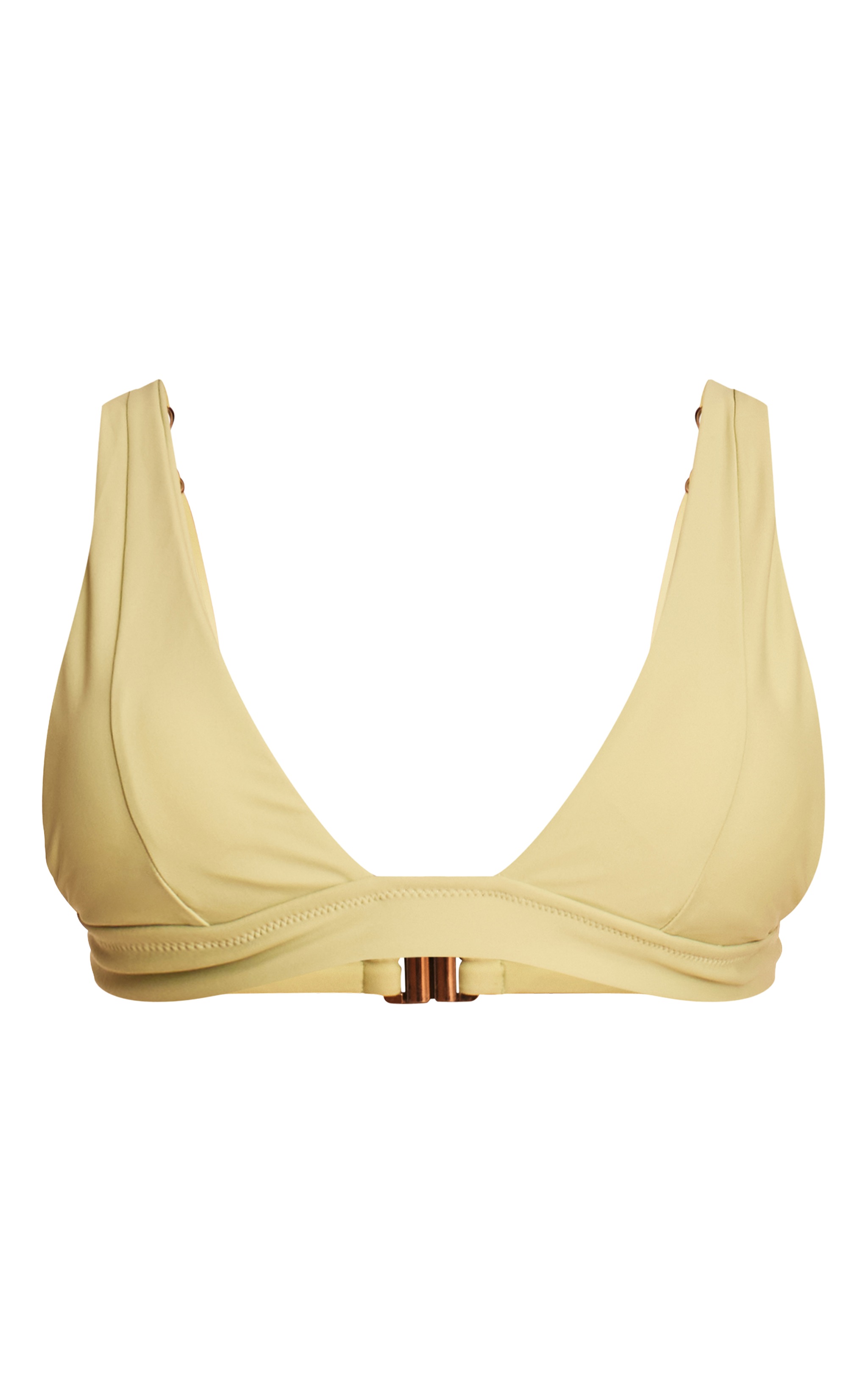 Pale Lime Plunge Triangle Seam Detail Bikini Top image 5
