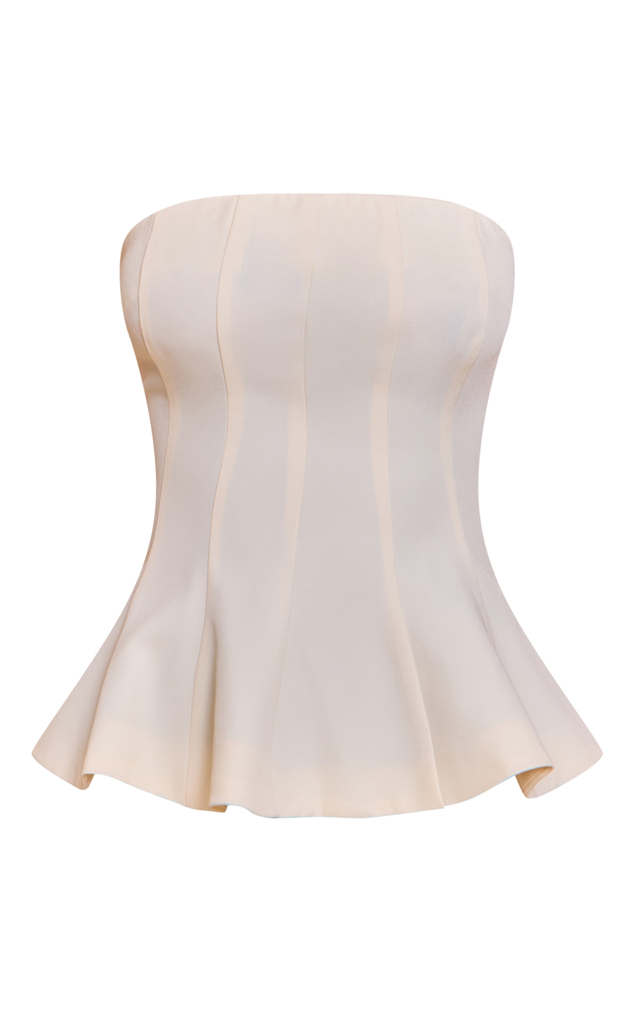 Petite Cream Frill Edge Bandeau Top image 5