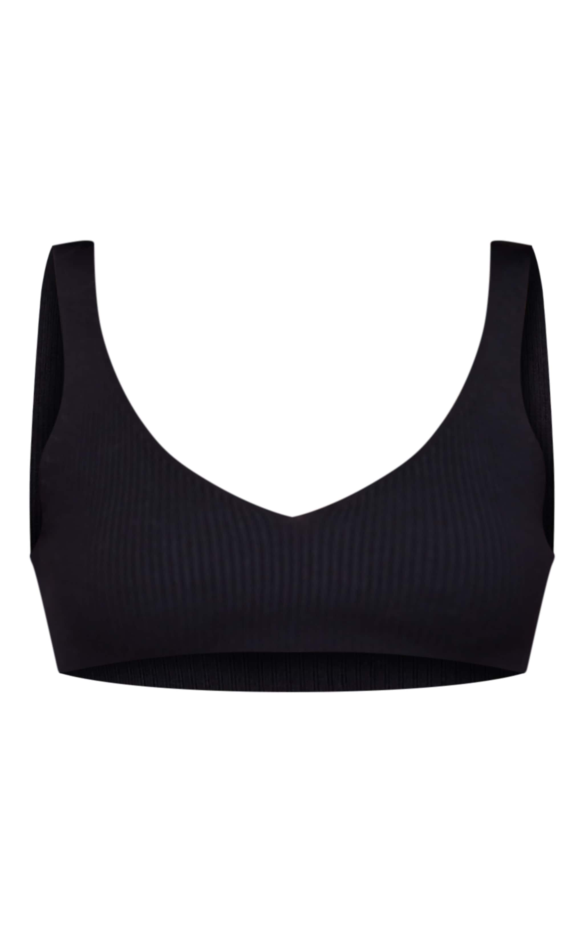 Black Knitted Ribbed Bralet image 5