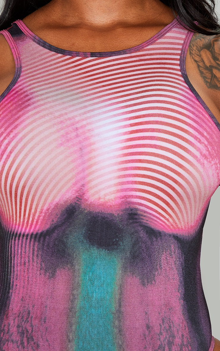 Shape Pink Body Print Bodysuit image 3