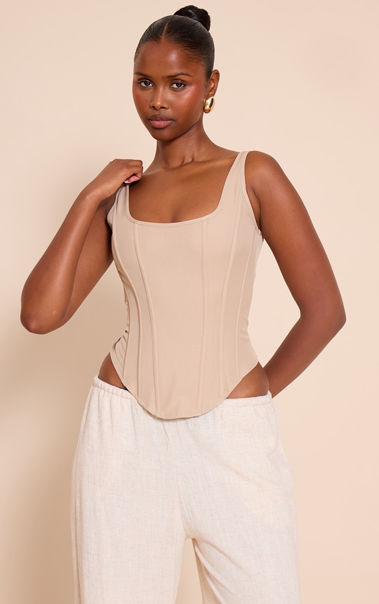 Stone Boned Dip Hem Longline Corset image 1