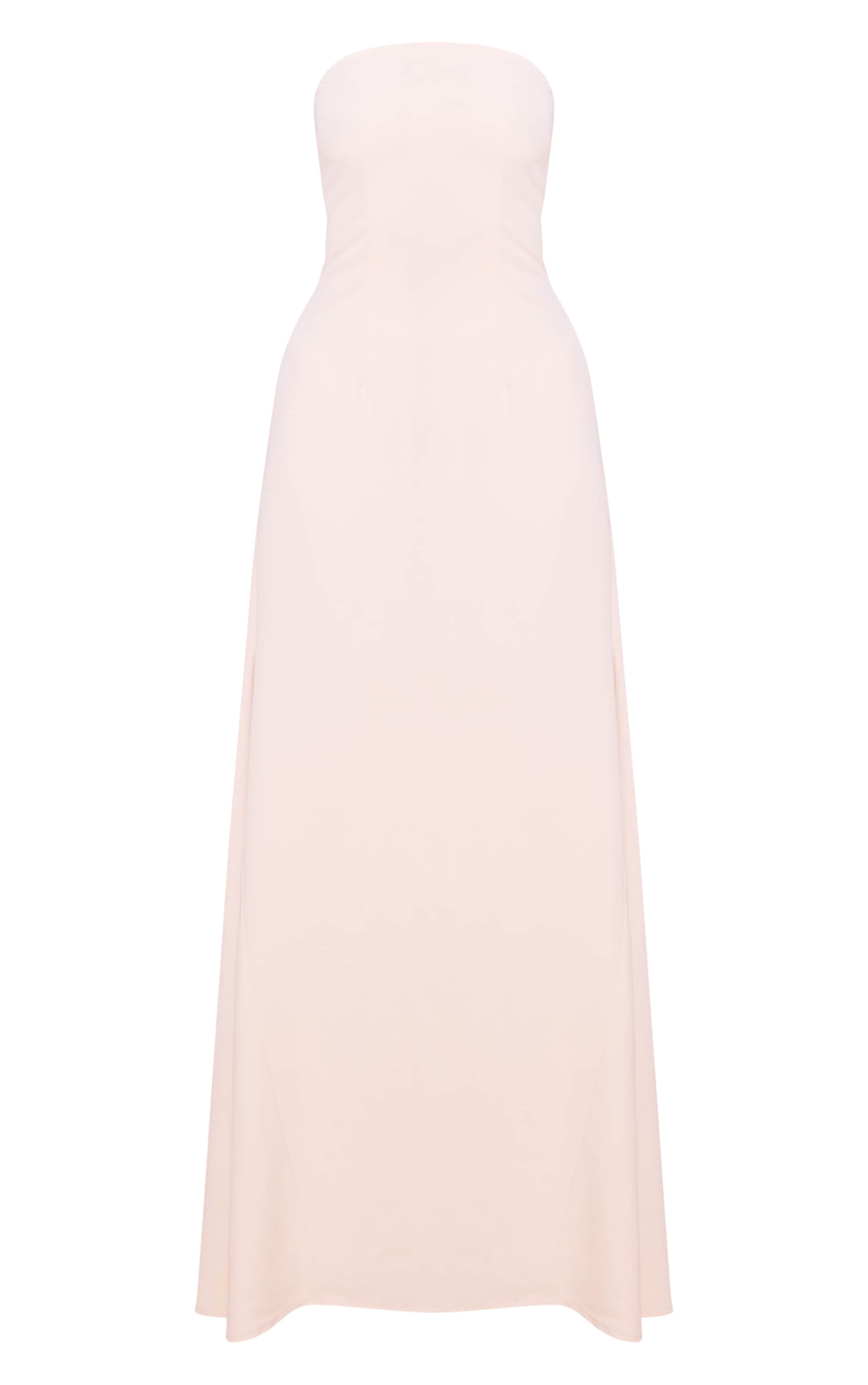 Cream Tailored Woven Bandeau Maxi Dress image 5