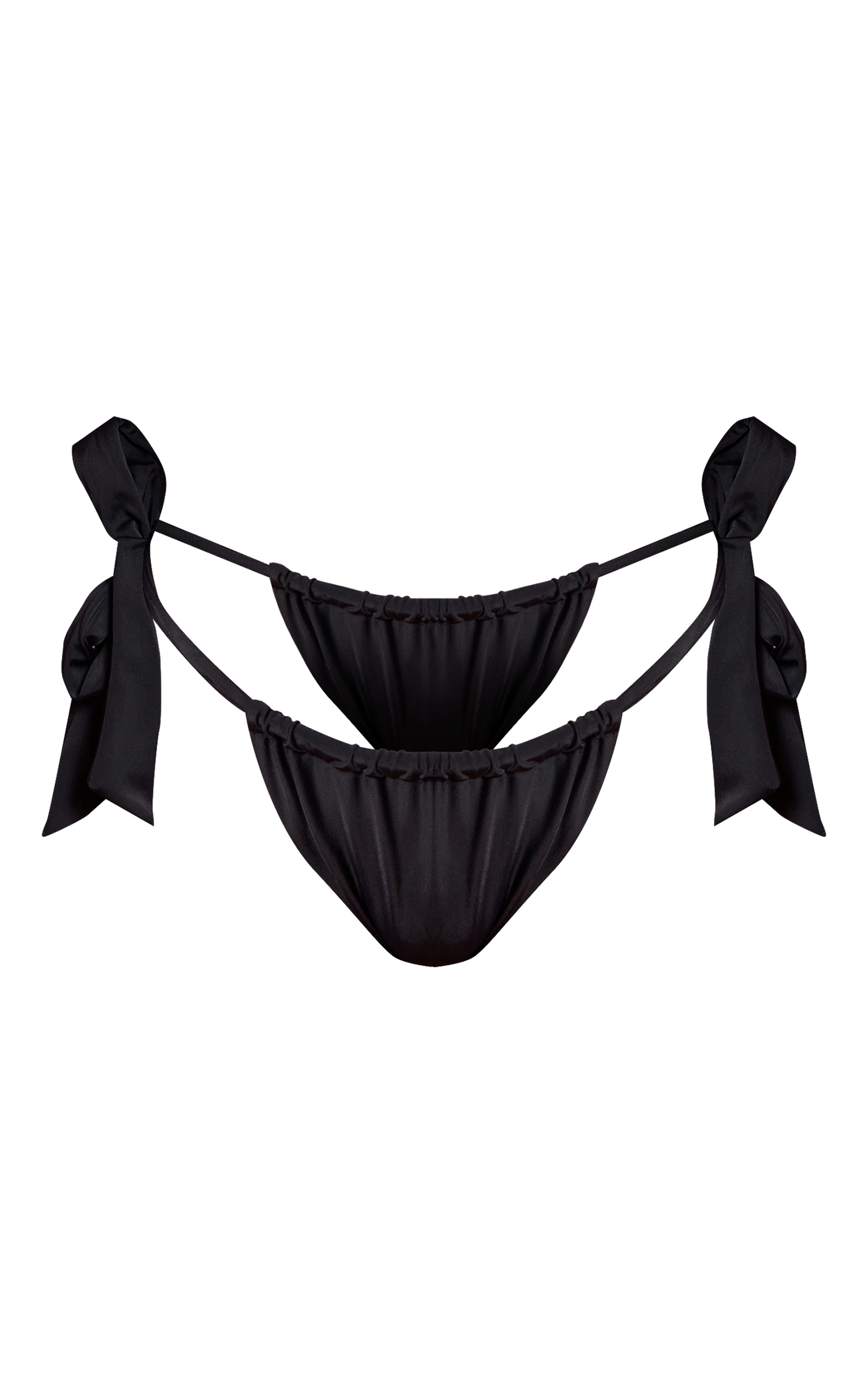 Black Thick Strap Tie Side Bikini Bottoms image 5