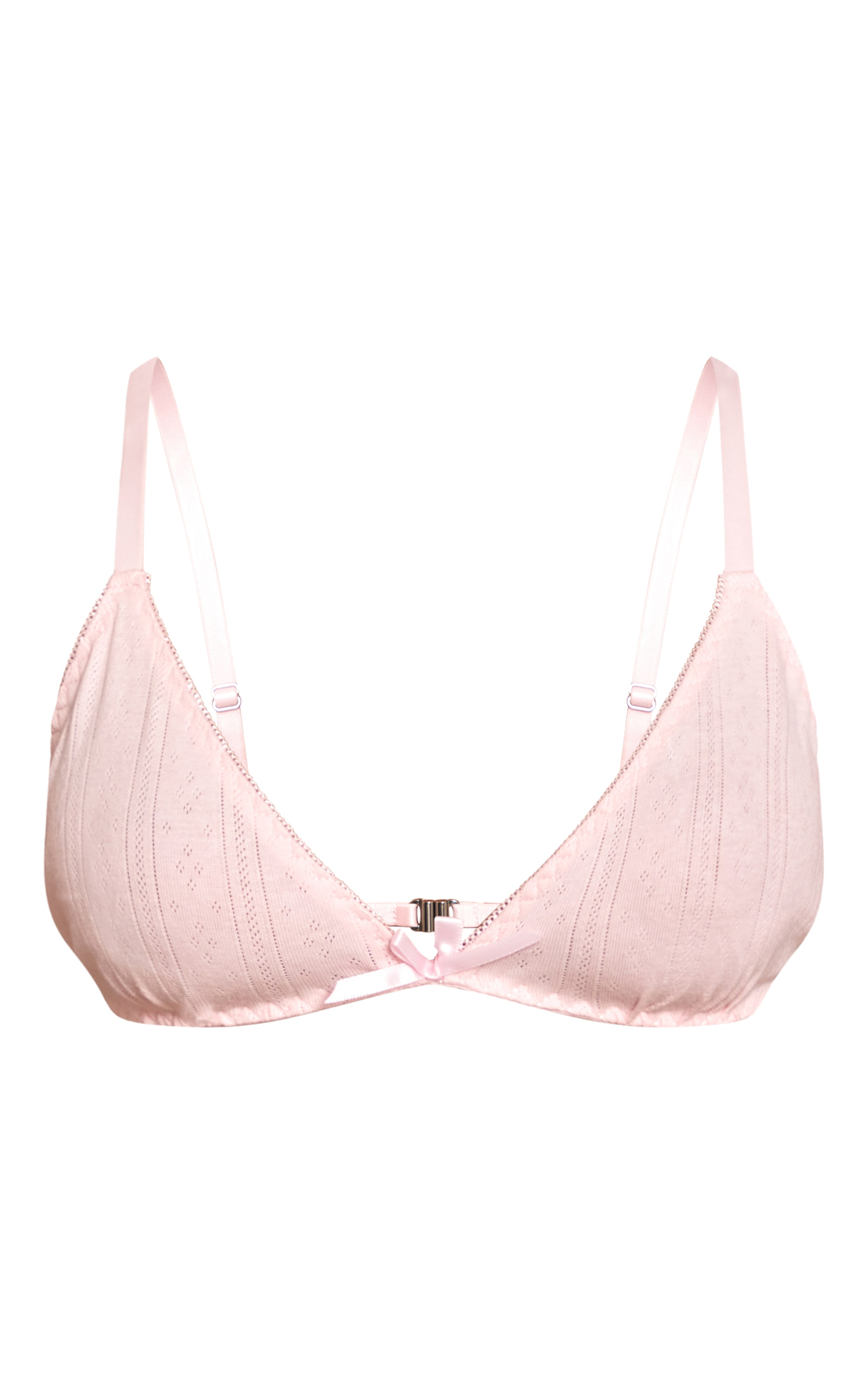Baby Pink Pointelle Triangle Bralette image 5
