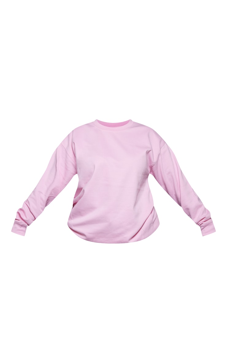 PRETTYLITTLETHING Plus Light Pink Ultimate Oversized Sweatshirt image 3