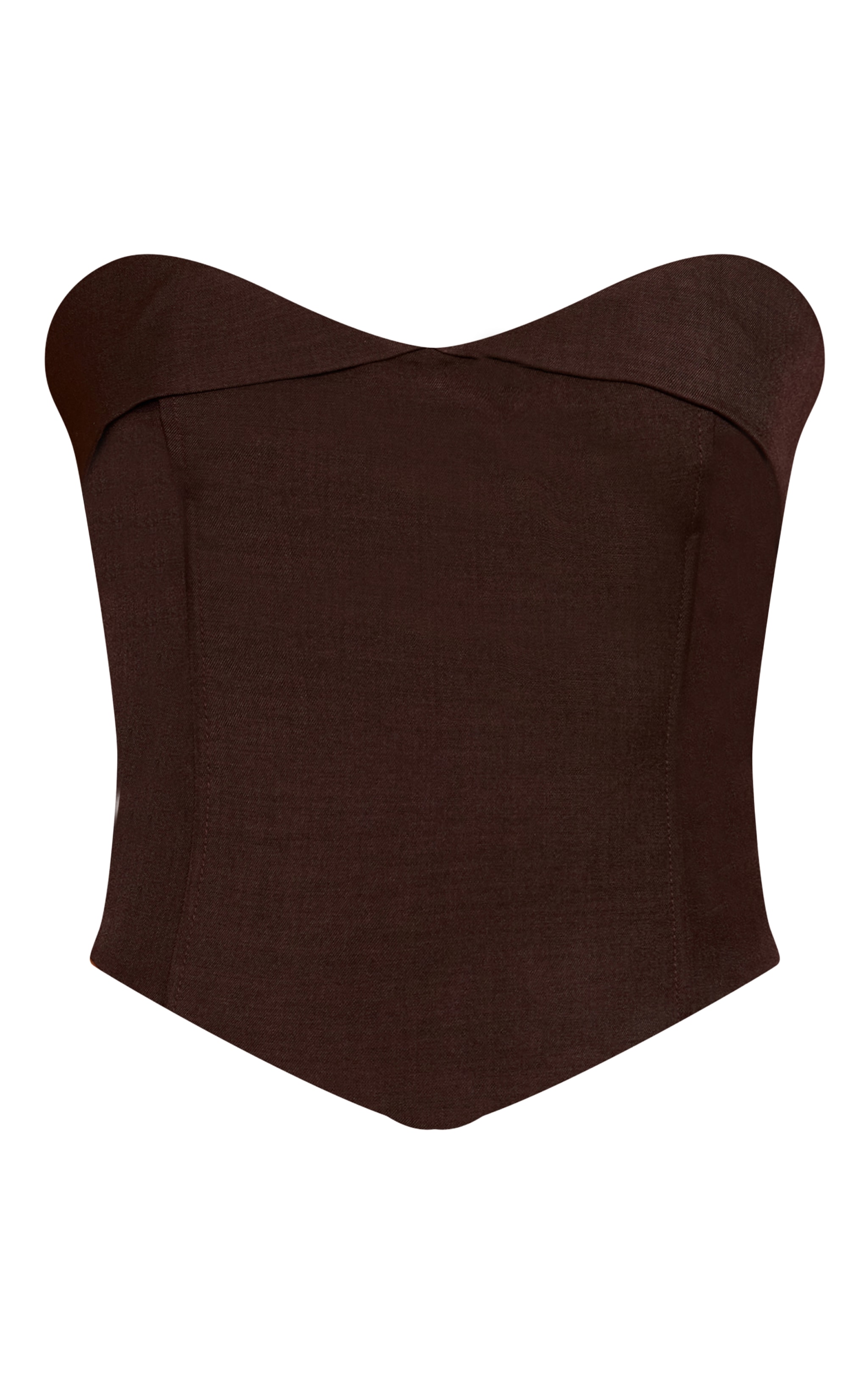 Brown Tailored Foldover Bust Bandeau Top image 5