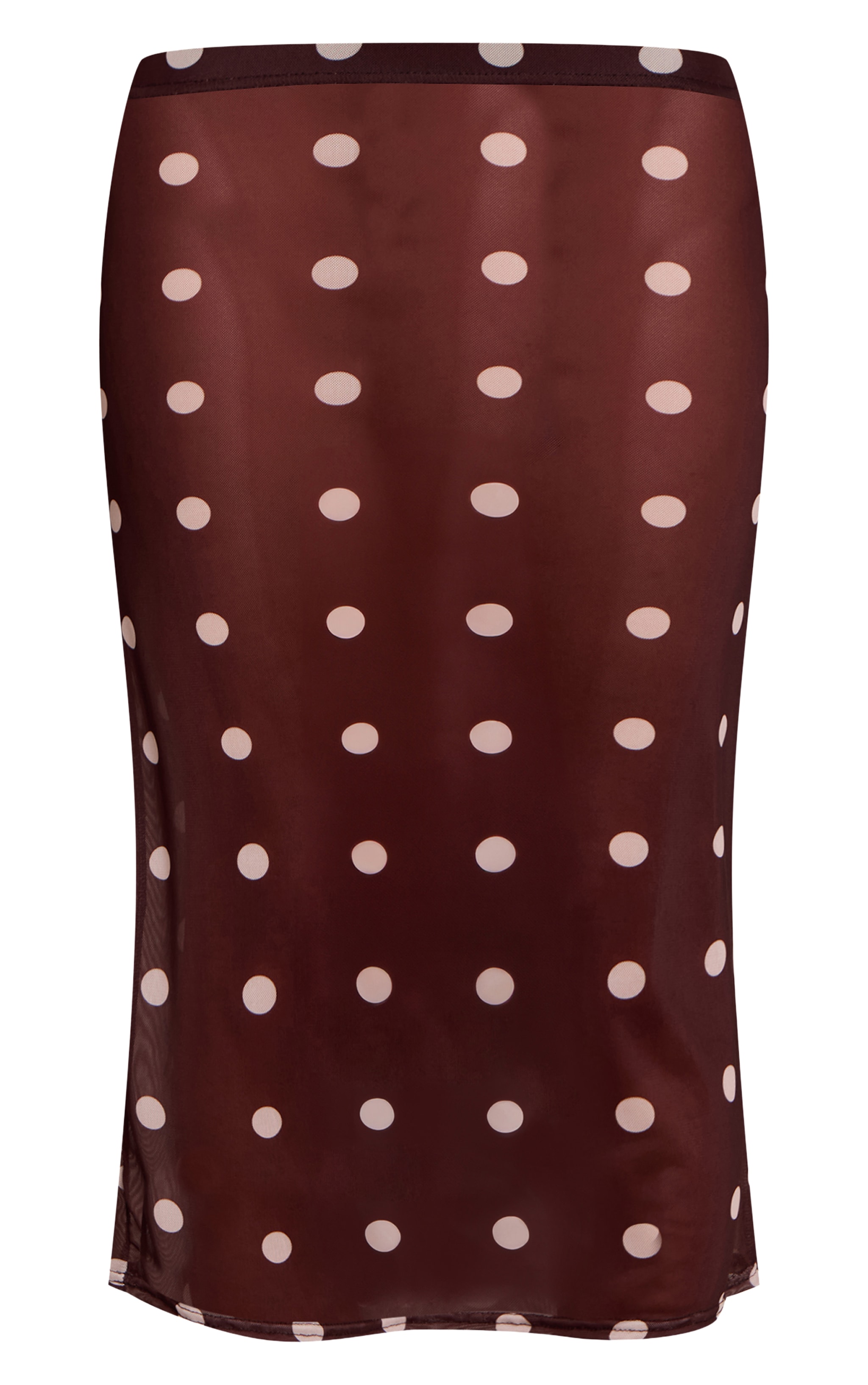 Chocolate Mesh Polka Dot Midi Skirt image 5