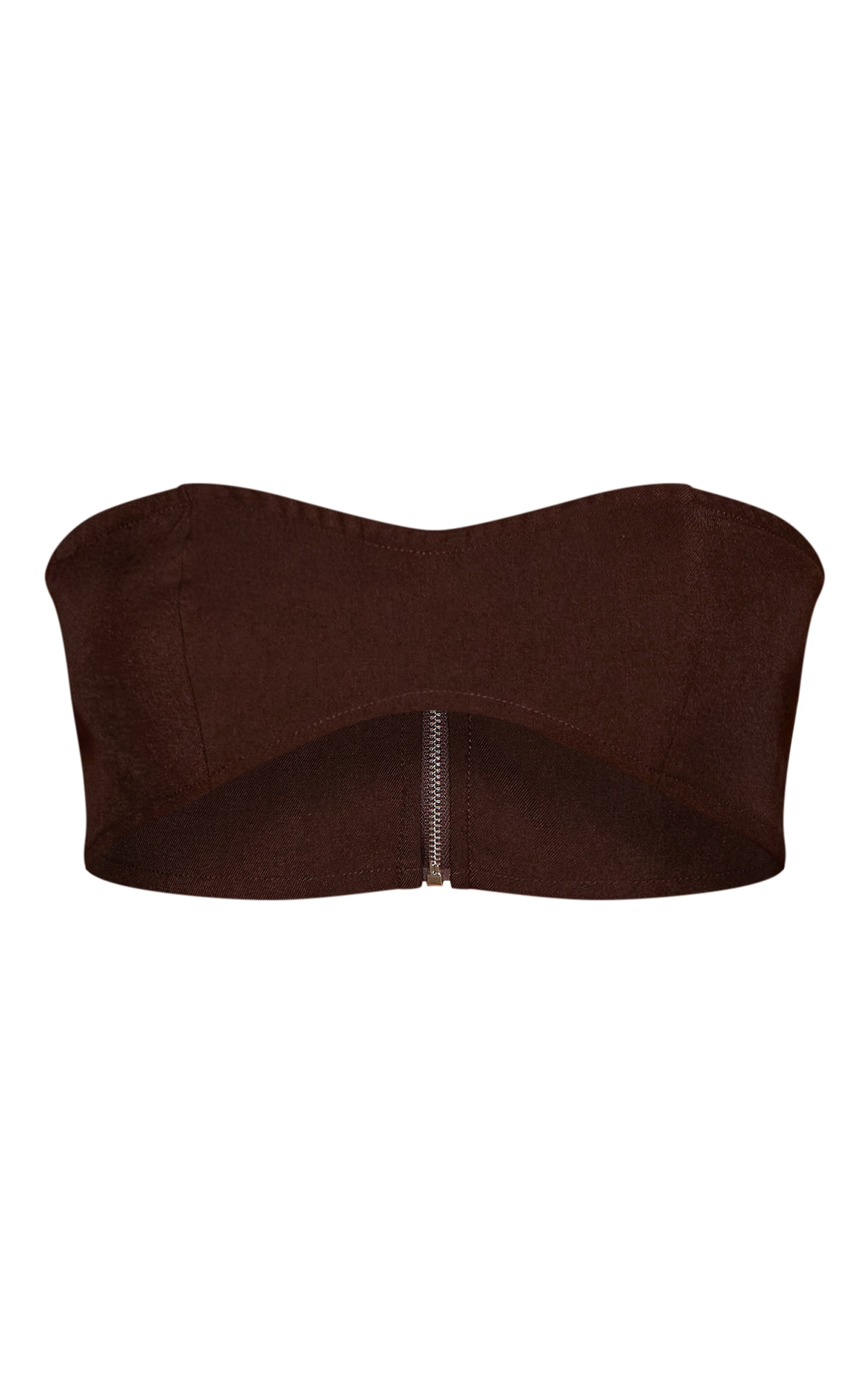 Dark Brown Tailored Bandeau Top image 5