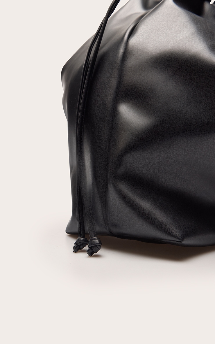 Black PU Oversized Pouch Clutch Bag image 4