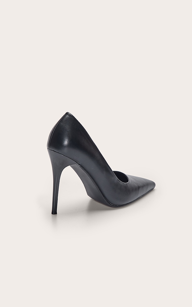 Black PU Court Shoe image 4