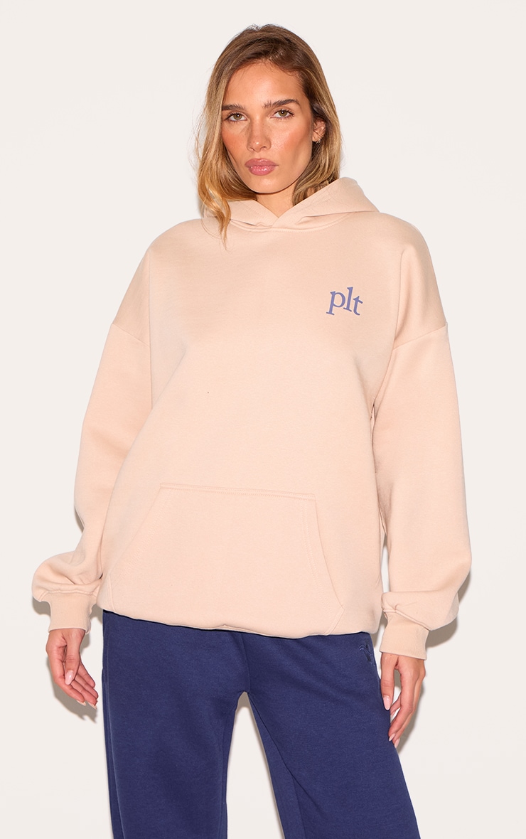 PRETTYLITTLETHING Cream Oversized Hoodie image 1