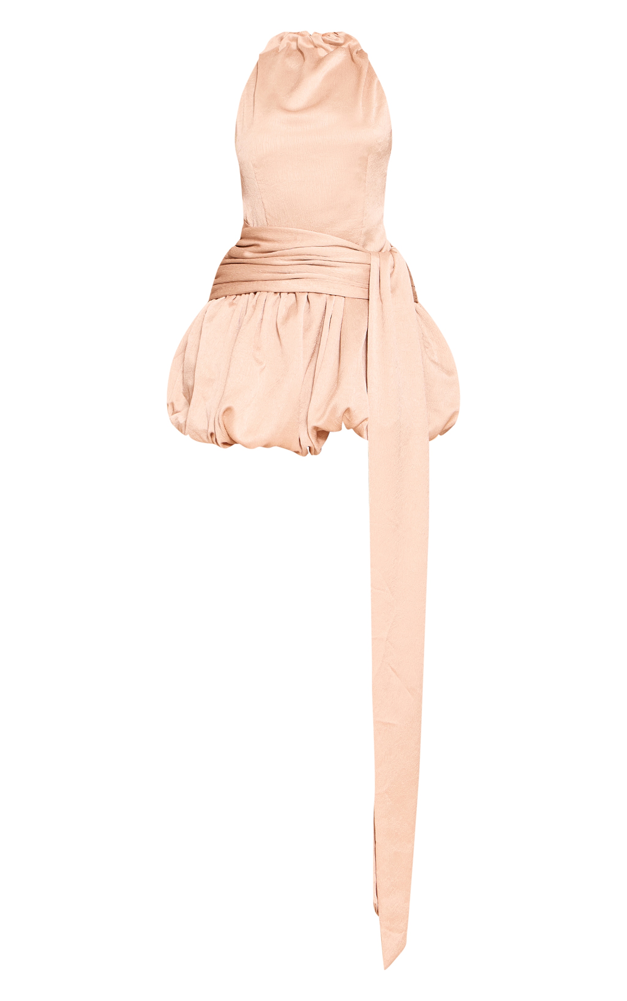 Blush Textured Boat Neck Puffball Mini Dress image 5