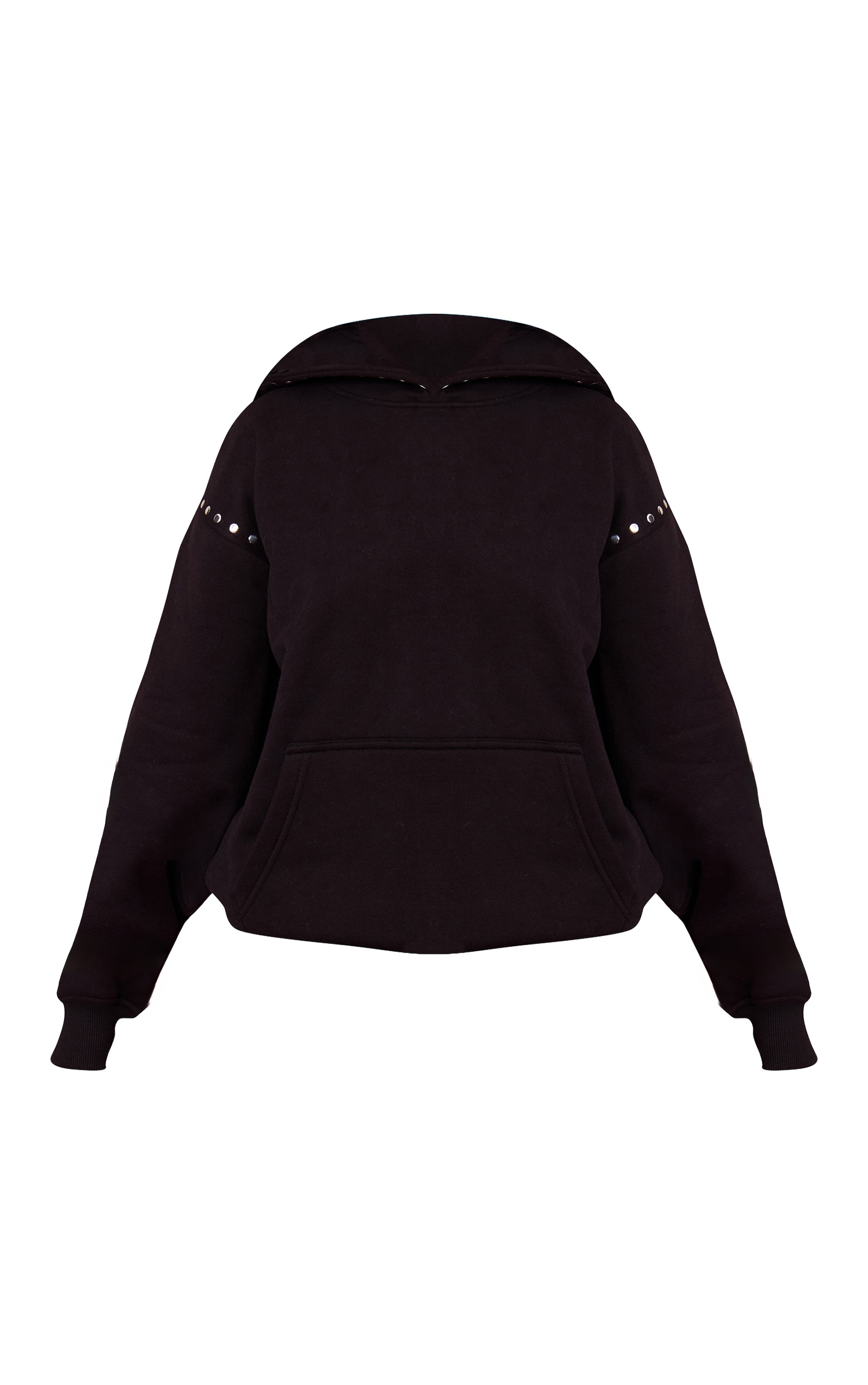 Petite Black Stud Detail Hoodie image 5