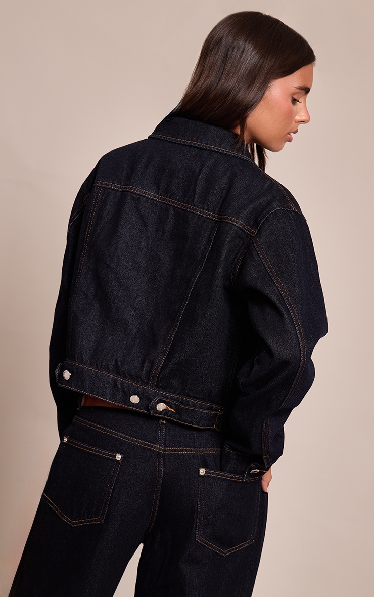 Raw Indigo Wash Slim Fit Denim Jacket image 2
