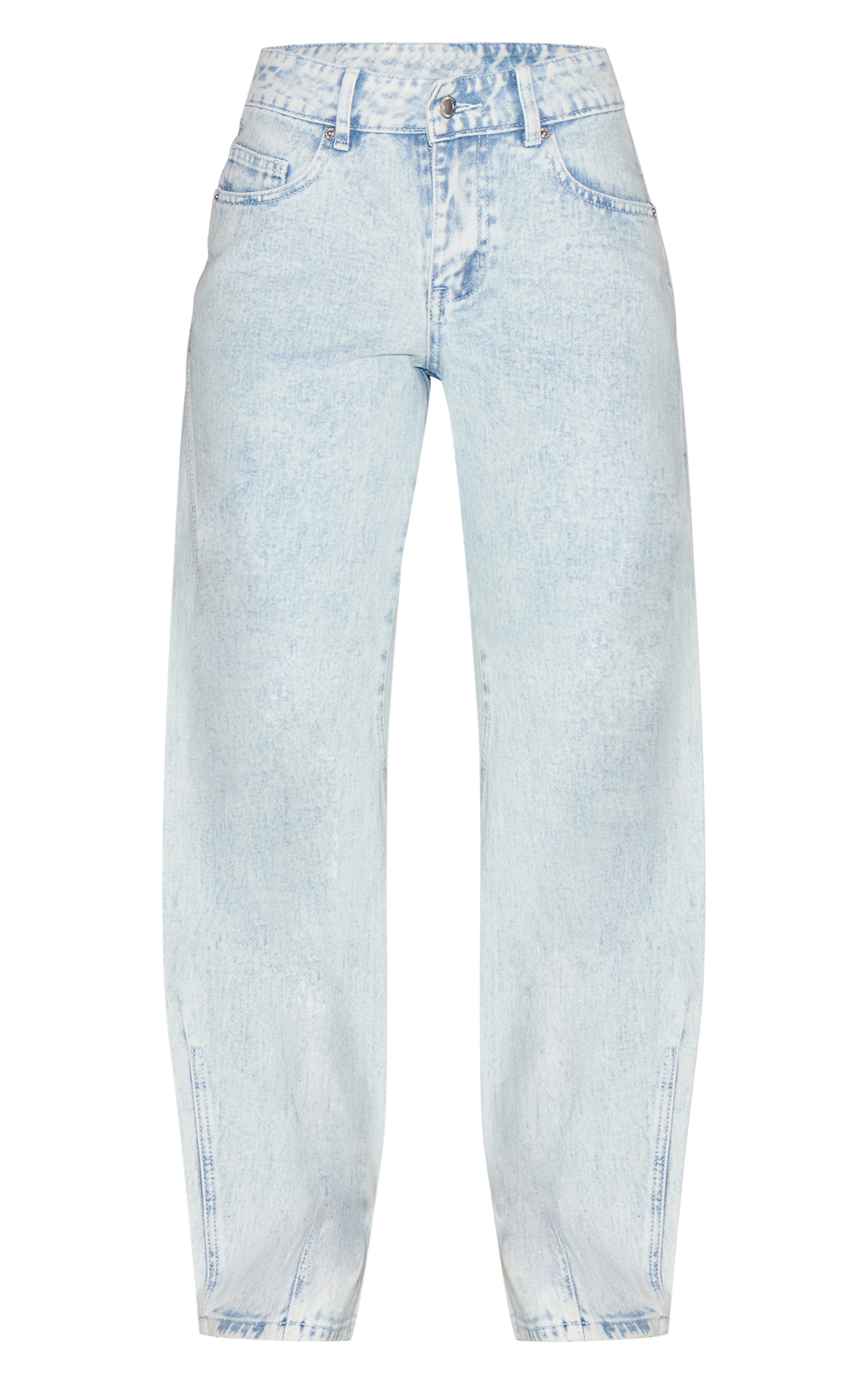 Ice Blue Seam Detail Relaxed Wide Leg Jeans image 5