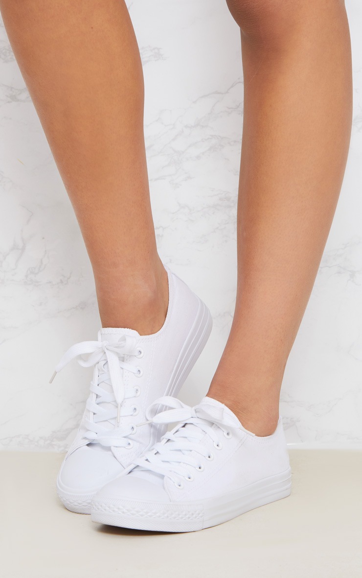 White Lace Up Pump Shoes PrettyLittleThing