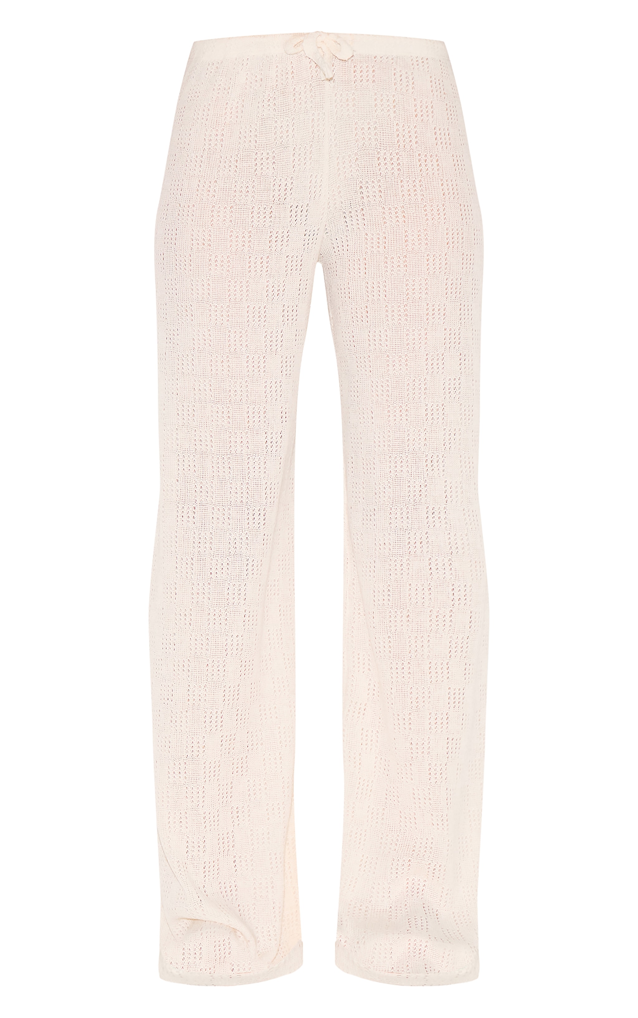 Pantalon Écru Texturé Coupe Large Taille Semi-Haute image 5