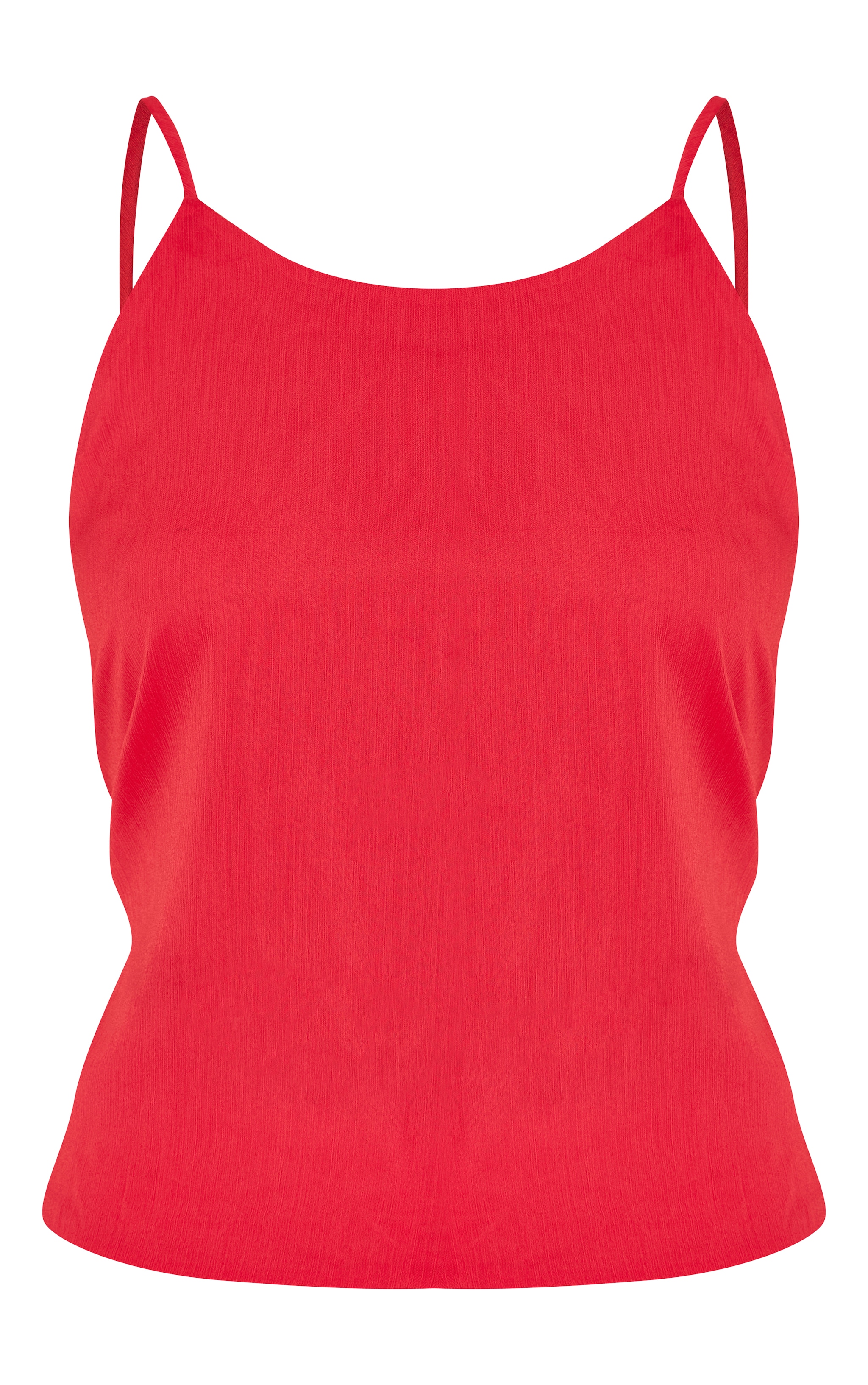 Tomato Red Chiffon Gold Back Trim Cami image 5