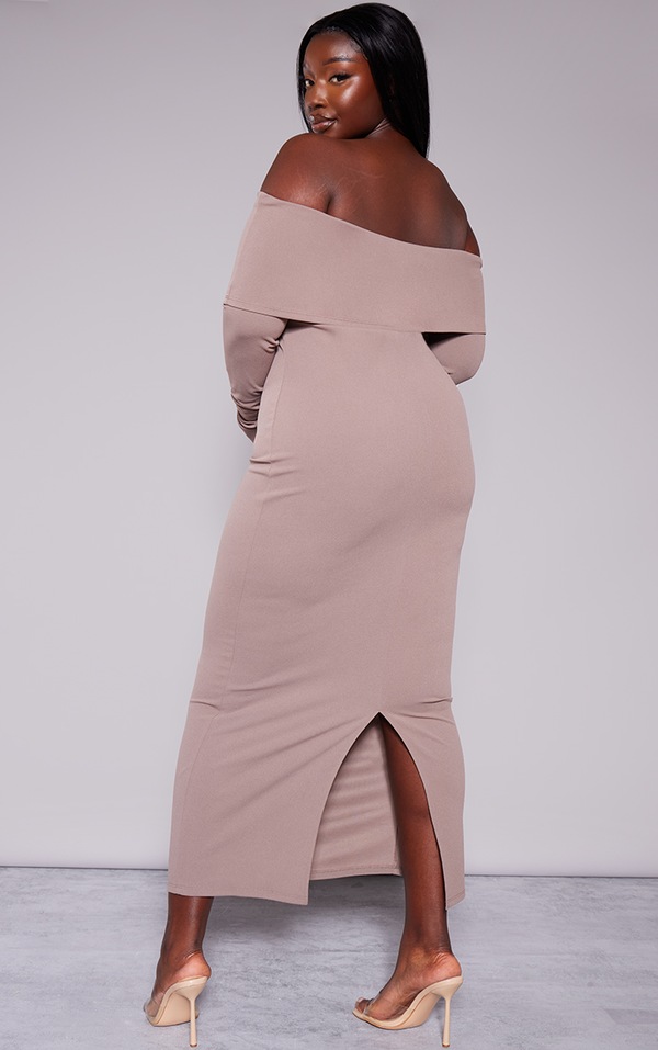 Plus size bardot maxi dress Clearance