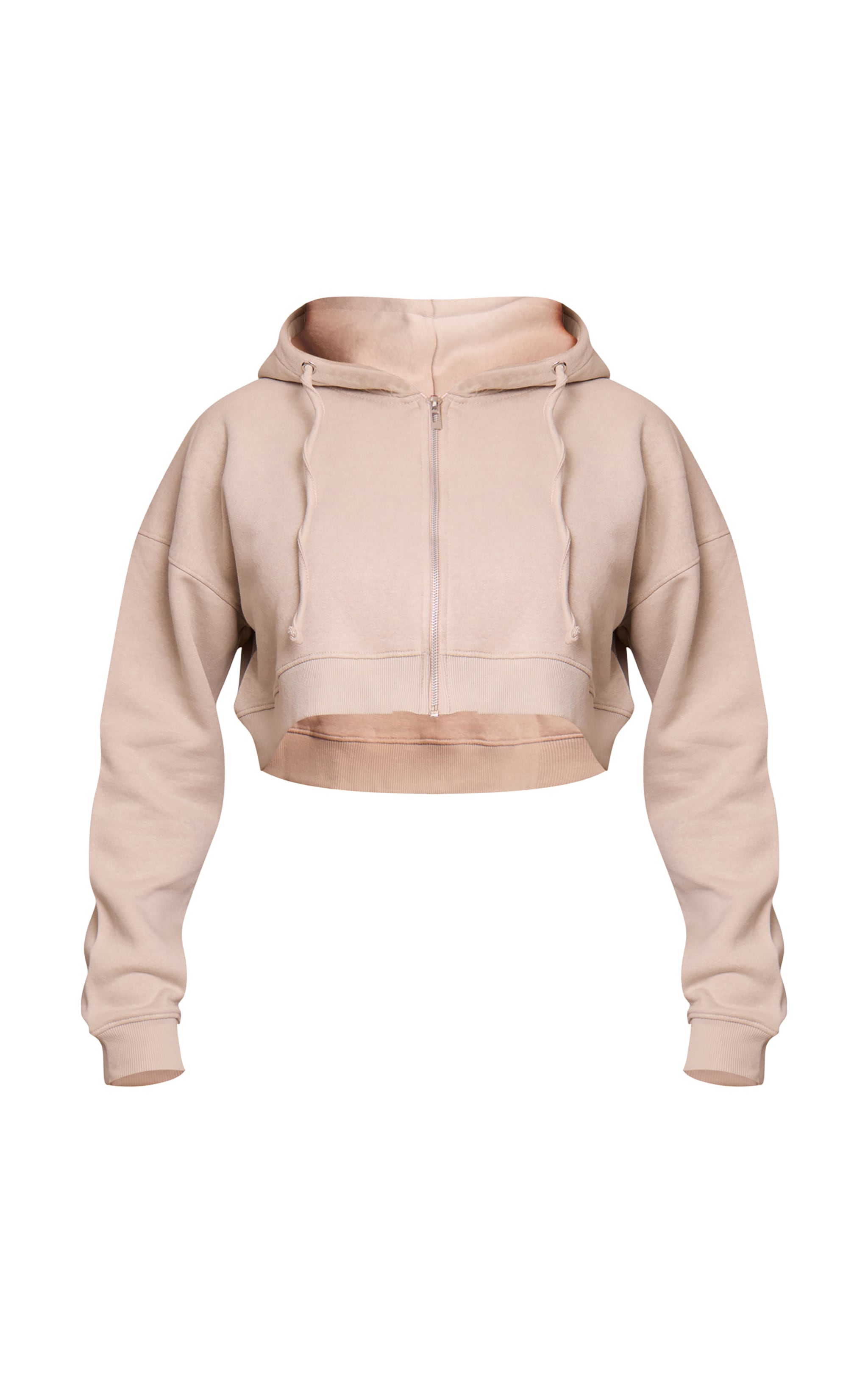 Shape Hoodie court gris chiné à zip et manches longues image 5