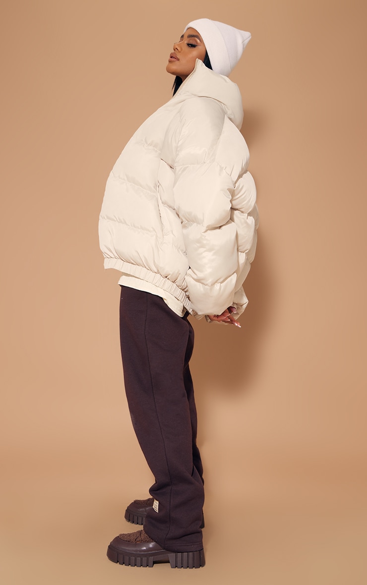 Cream Charlene Long Puffer Coat