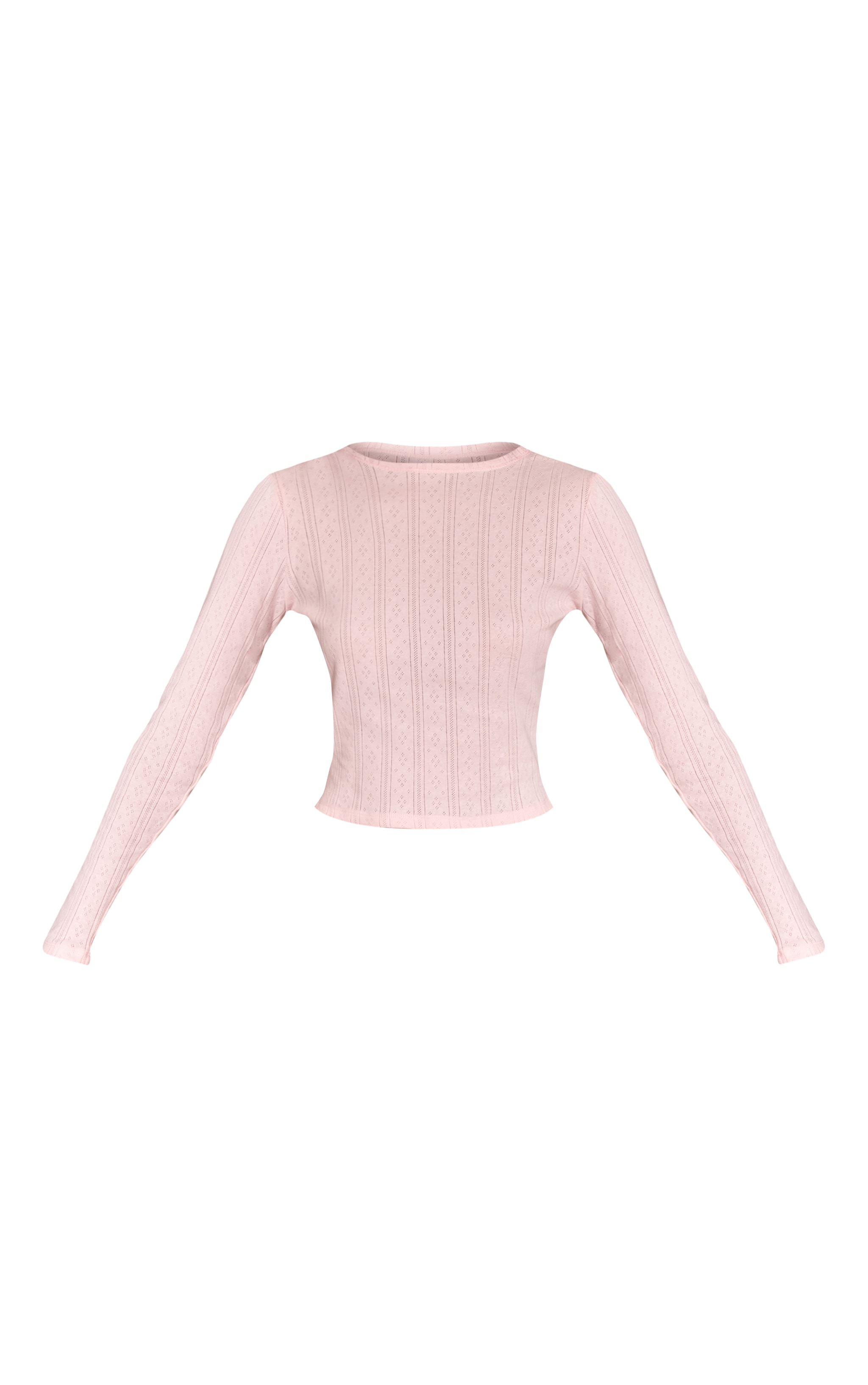 Baby Pink Pointelle Long Sleeve Pajama Top image 5
