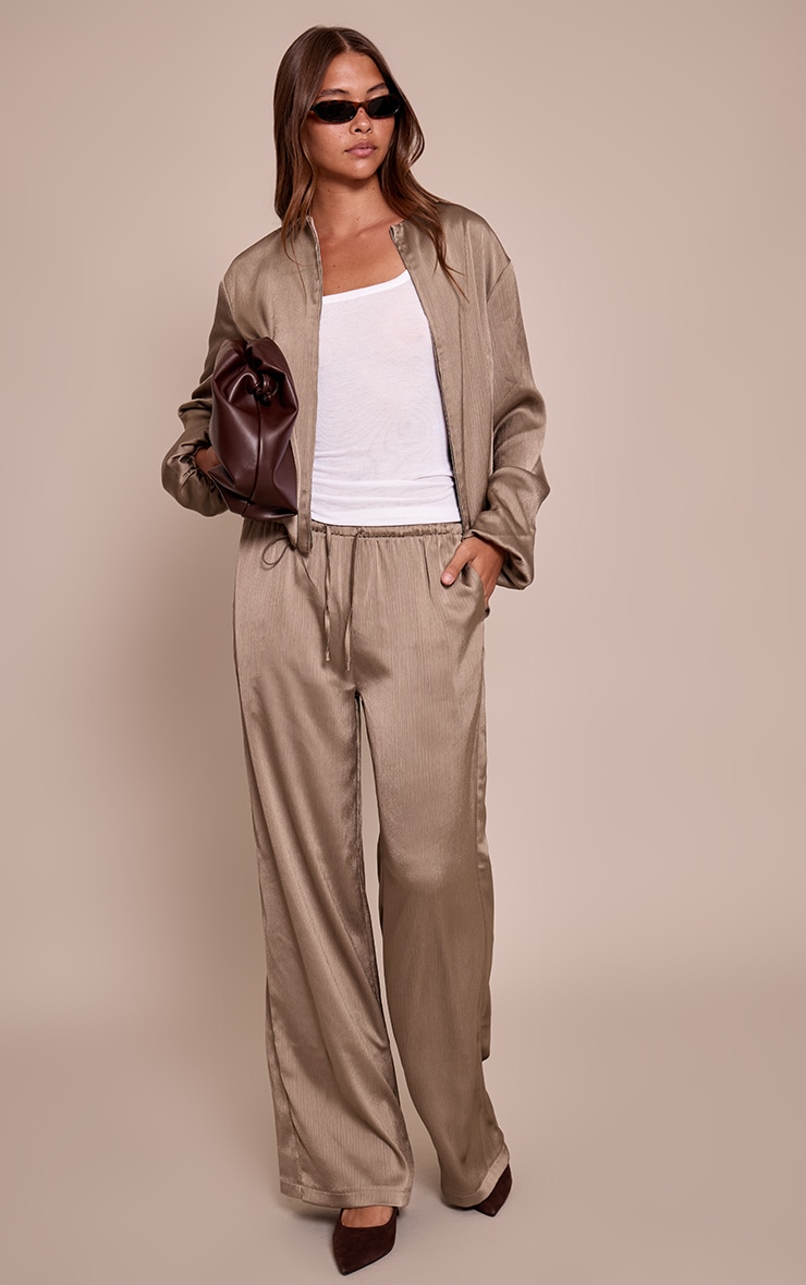 Charcoal Textured Satin High Neck Jacket image 3