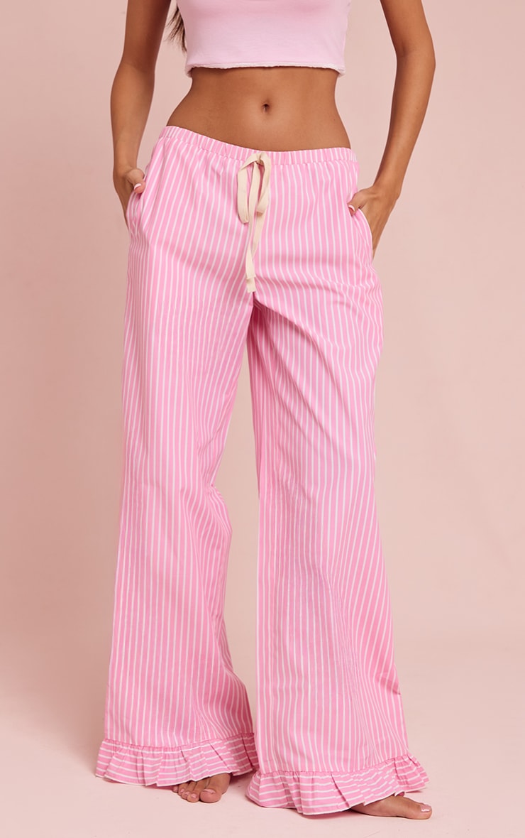 Pink Pinstripe Pants with Contrast Ties  image 2